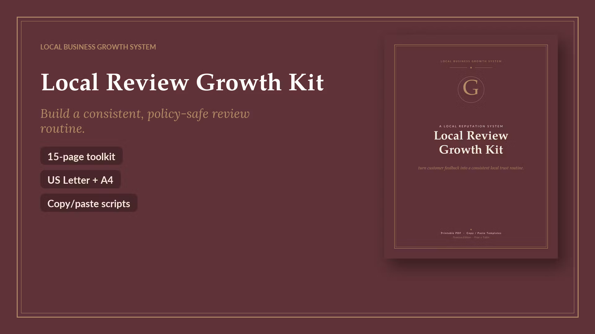 Local Review Growth Kit for Service Businesses