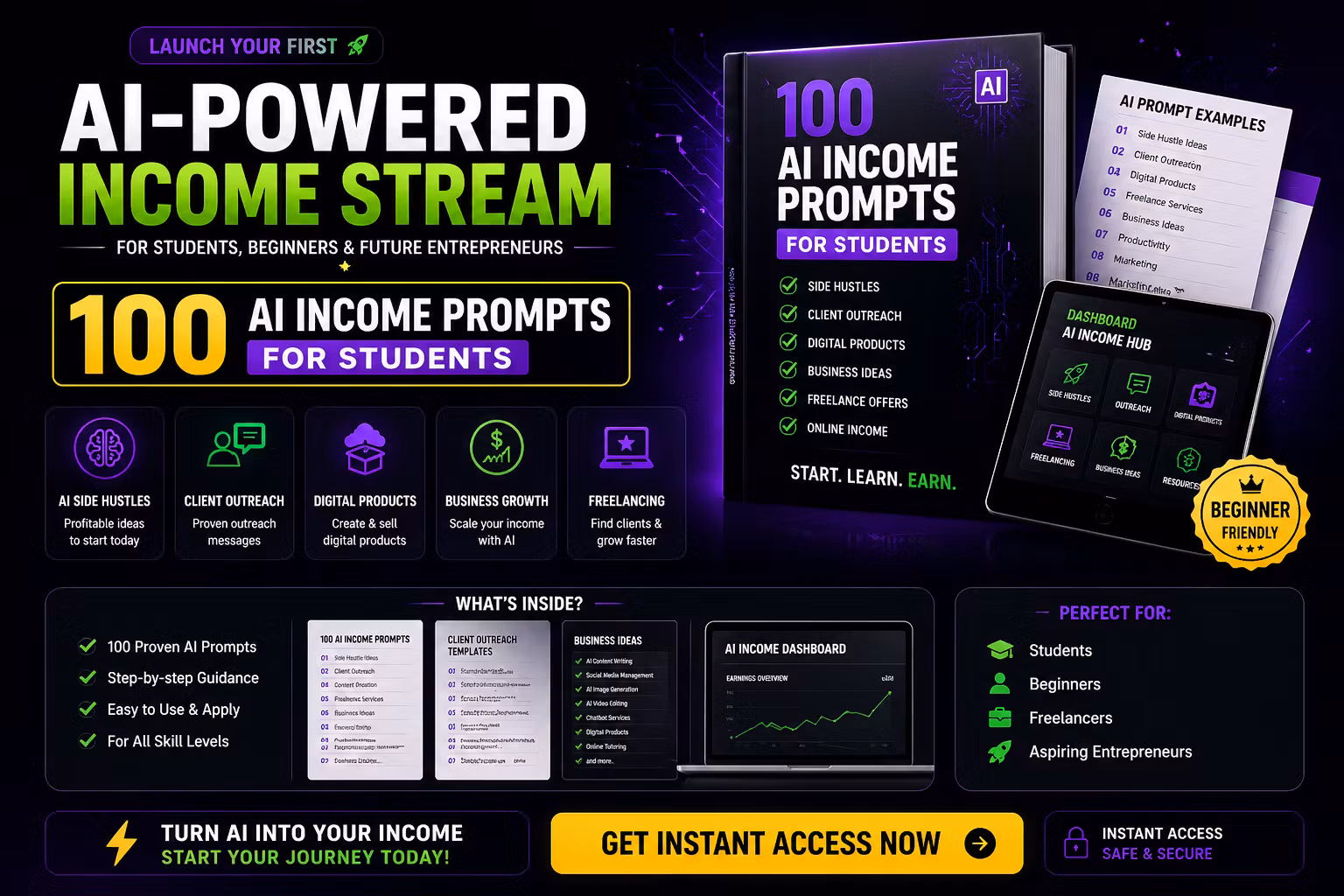 100 AI Income Prompts for Students
