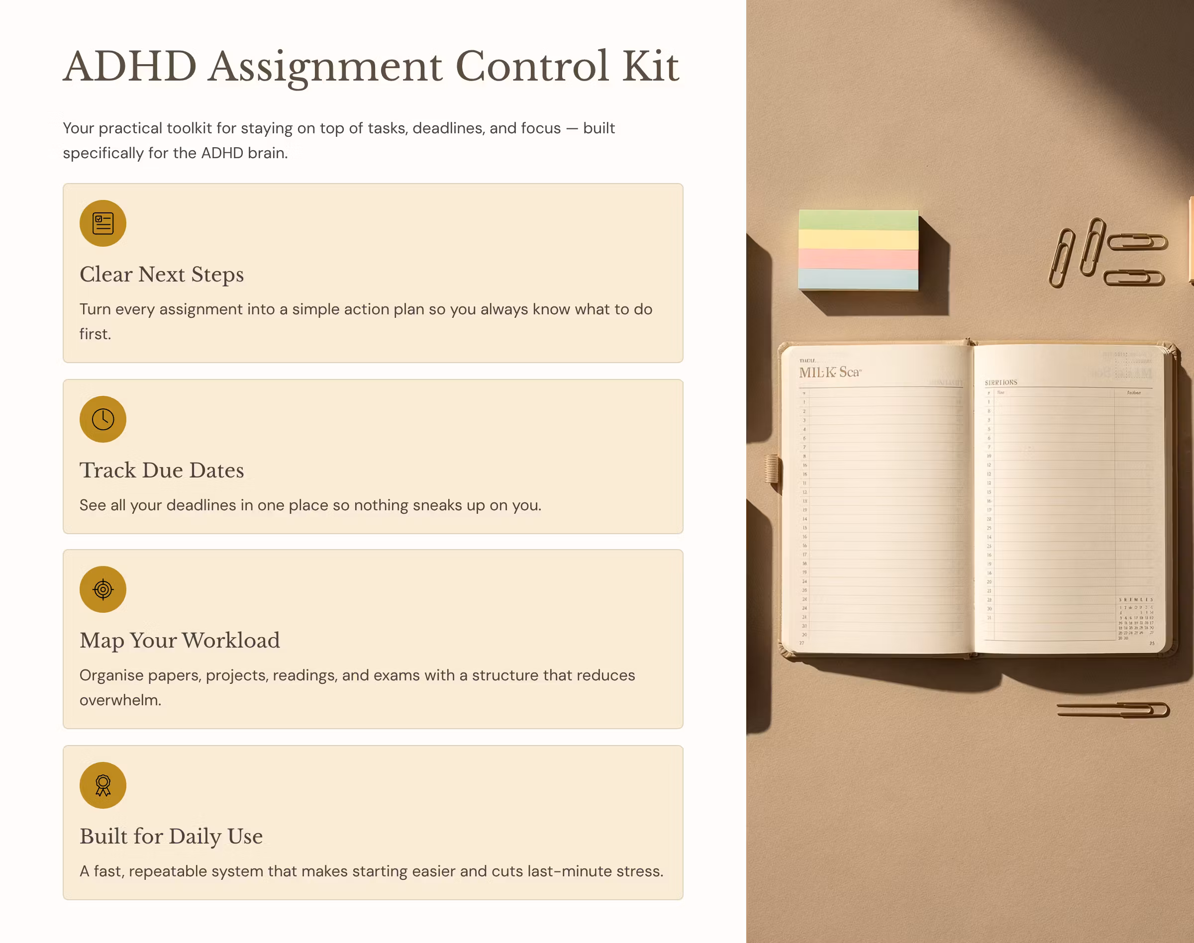 ADHD Assignment Control Kit