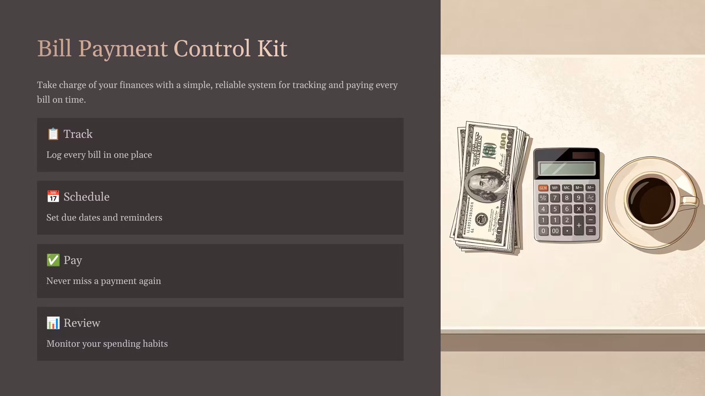 Bill Payment Control Kit