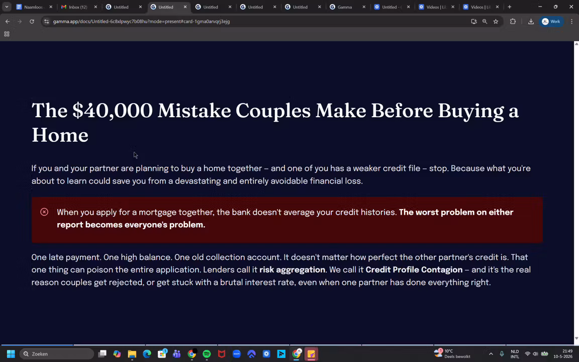 Couples Mortgage Credit Kit