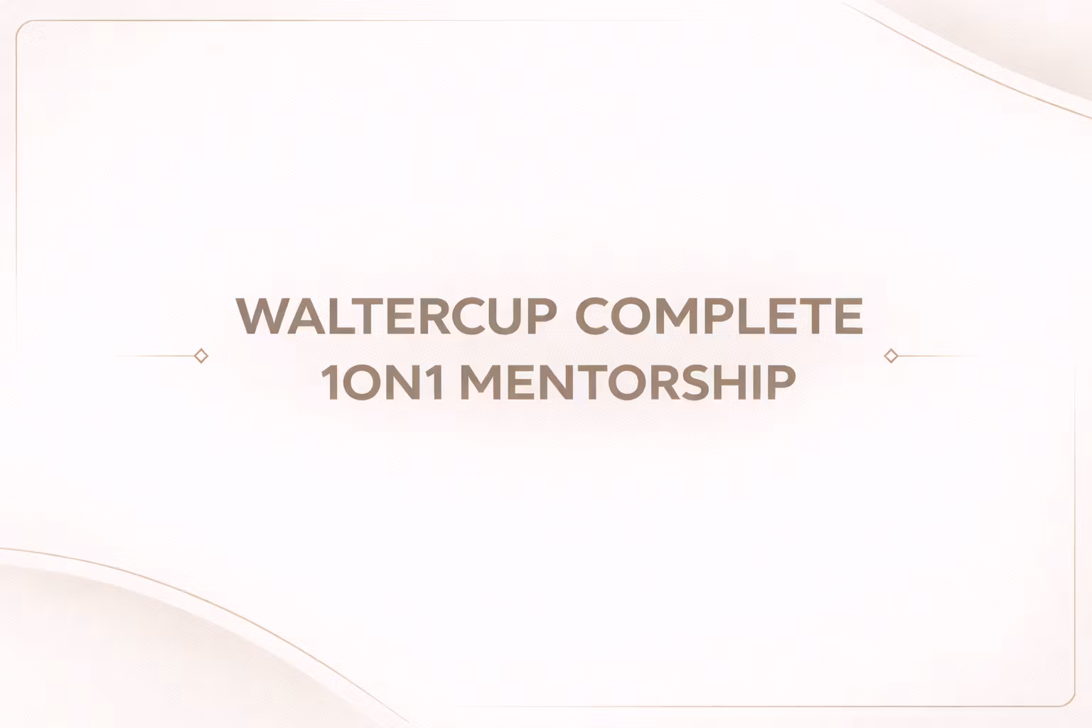 WALTERCUP EXCLUSIVE