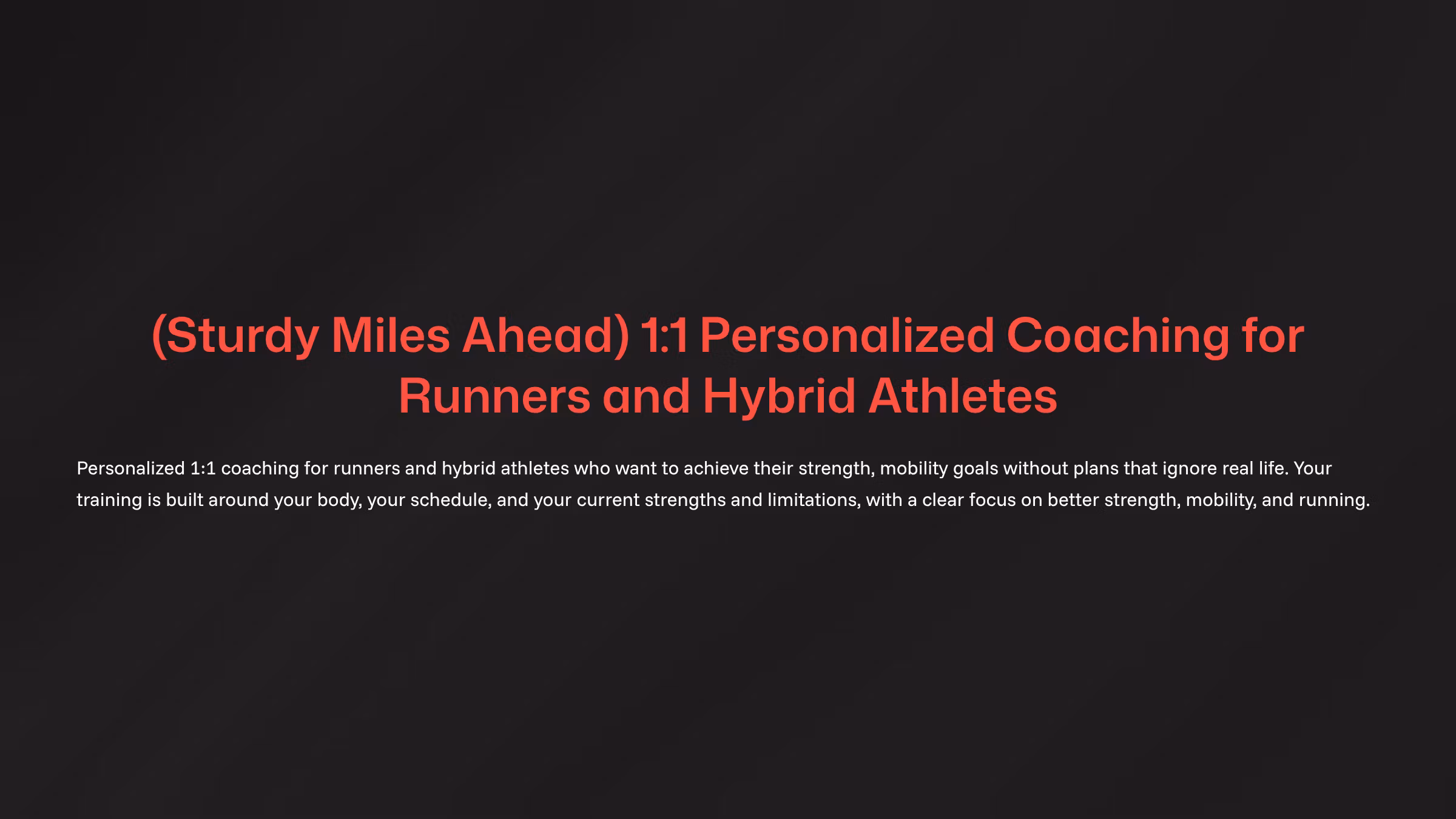 1:1 Hybrid Coaching 