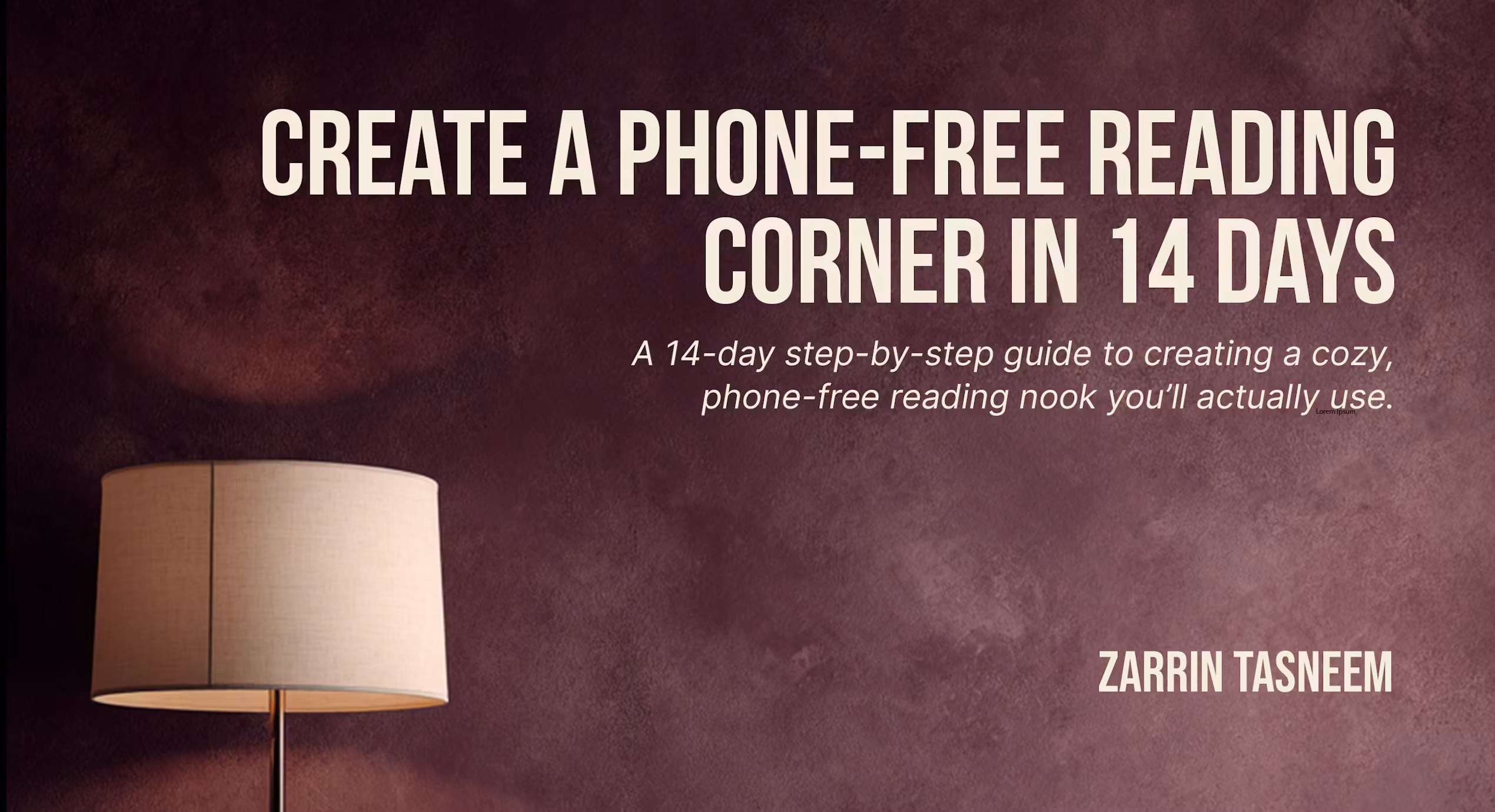 Create a Phone-Free Reading Corner
