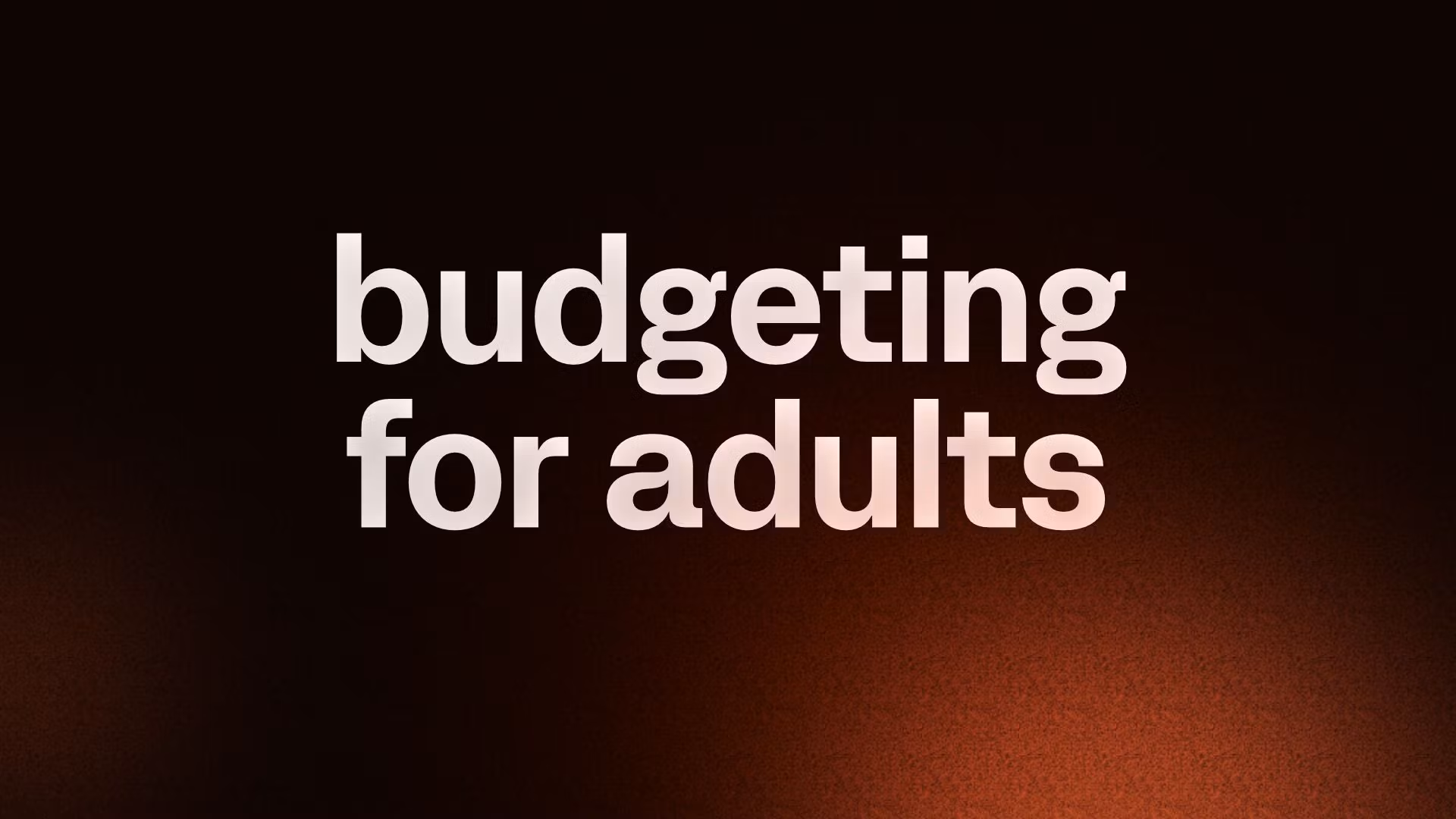 budgeting for adults