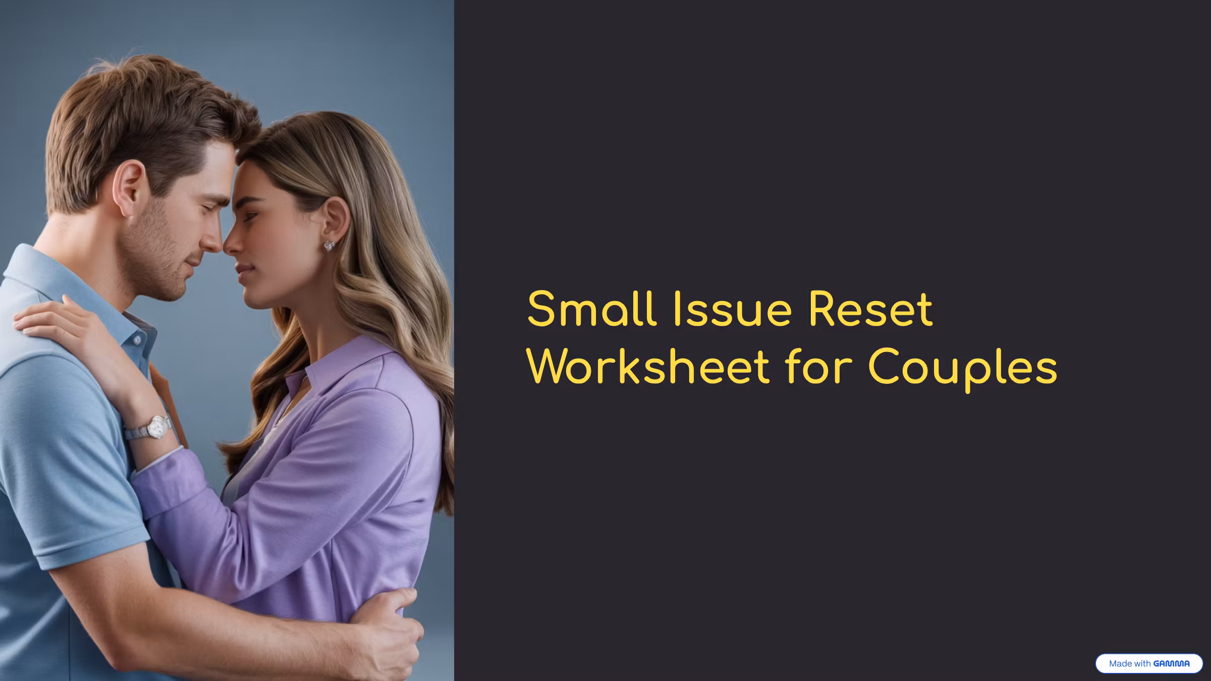 Small Issue Reset Worksheet for Couples