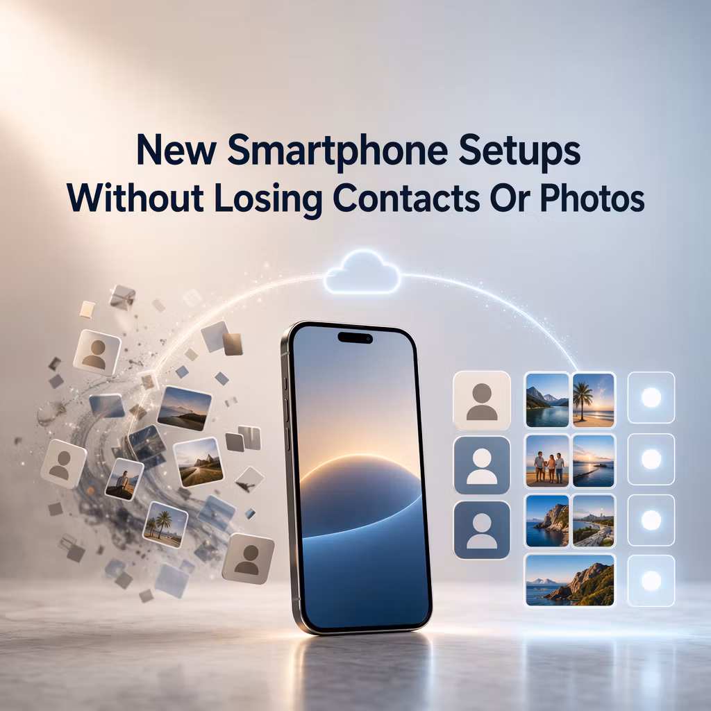 New Smartphone Setups Without Losing Contacts Or Photos