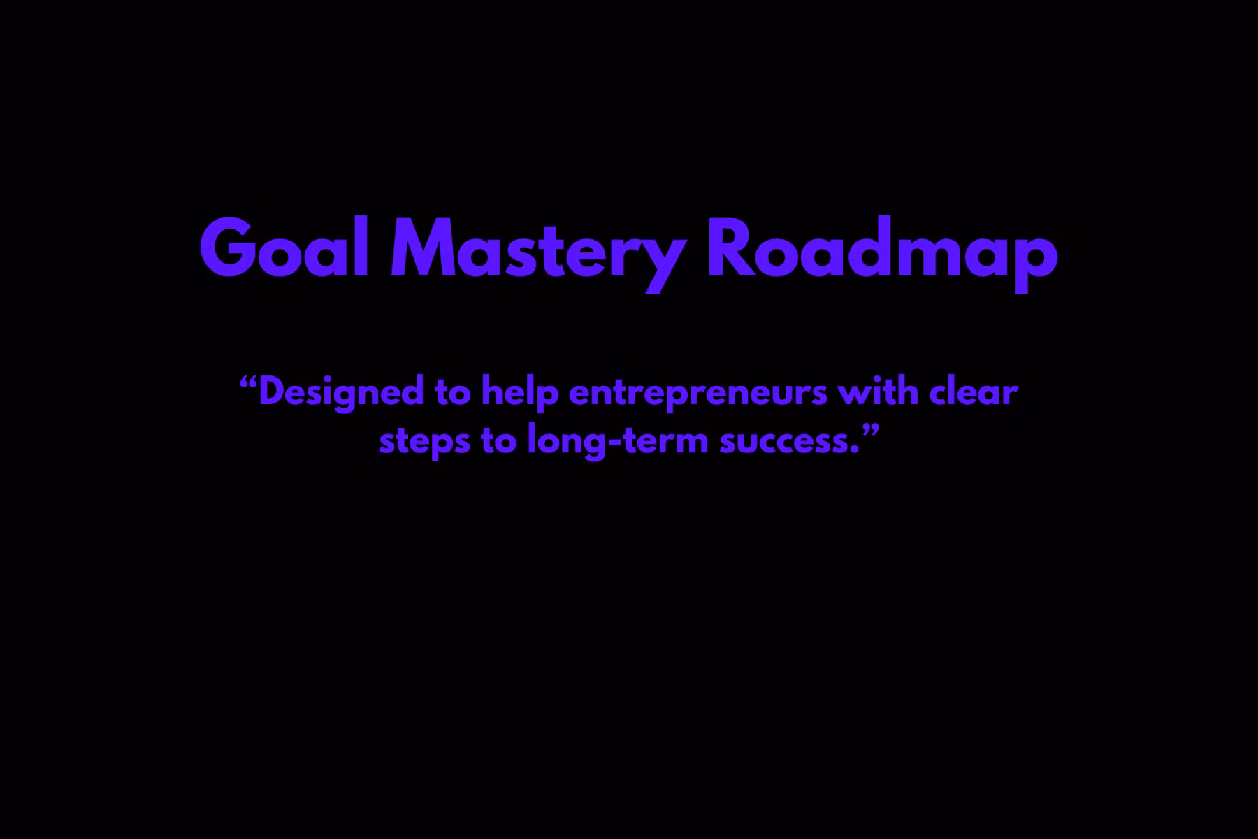 Goal Mastery Roadmap