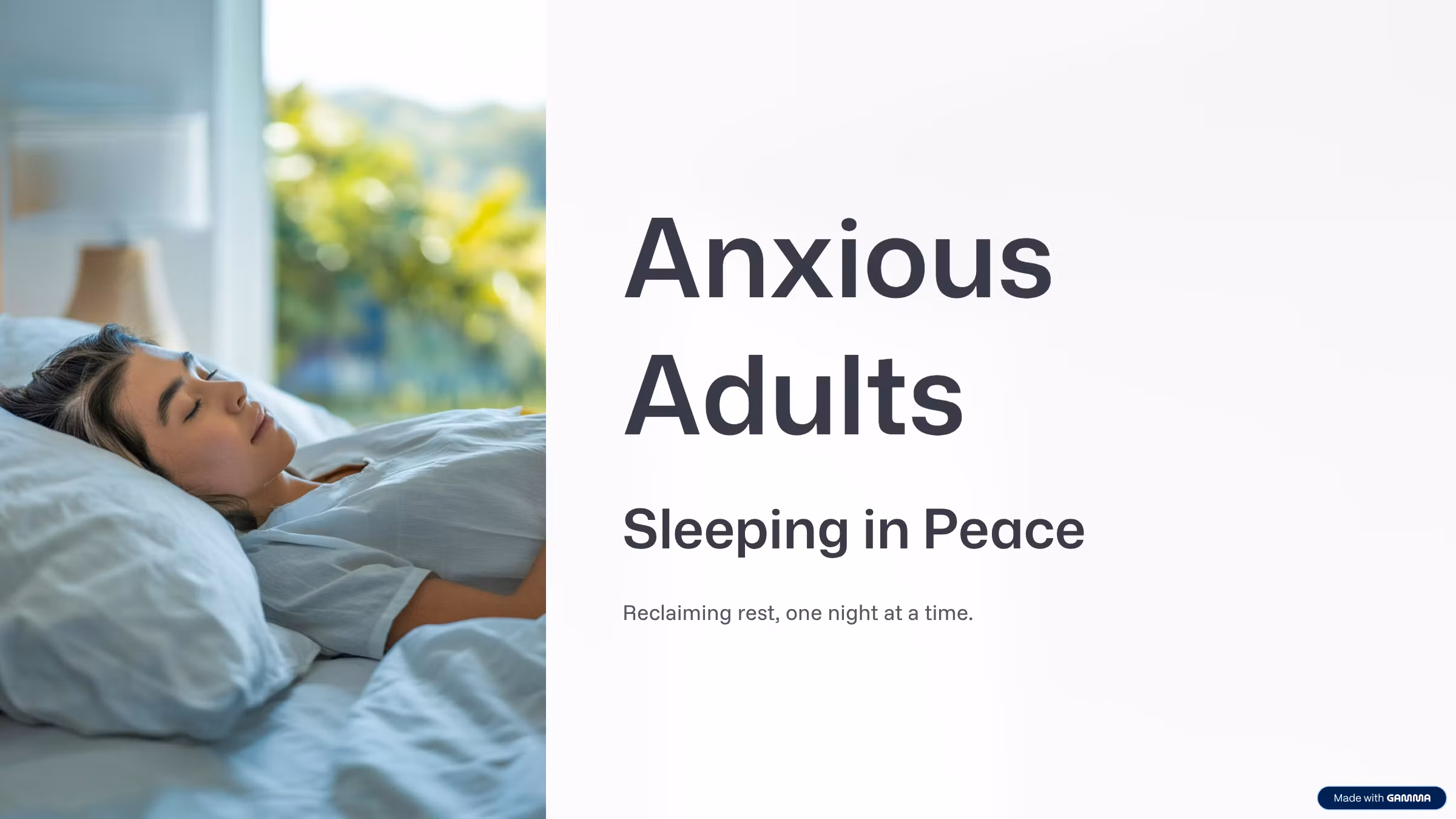 Anxious Adults Sleeping in Peace