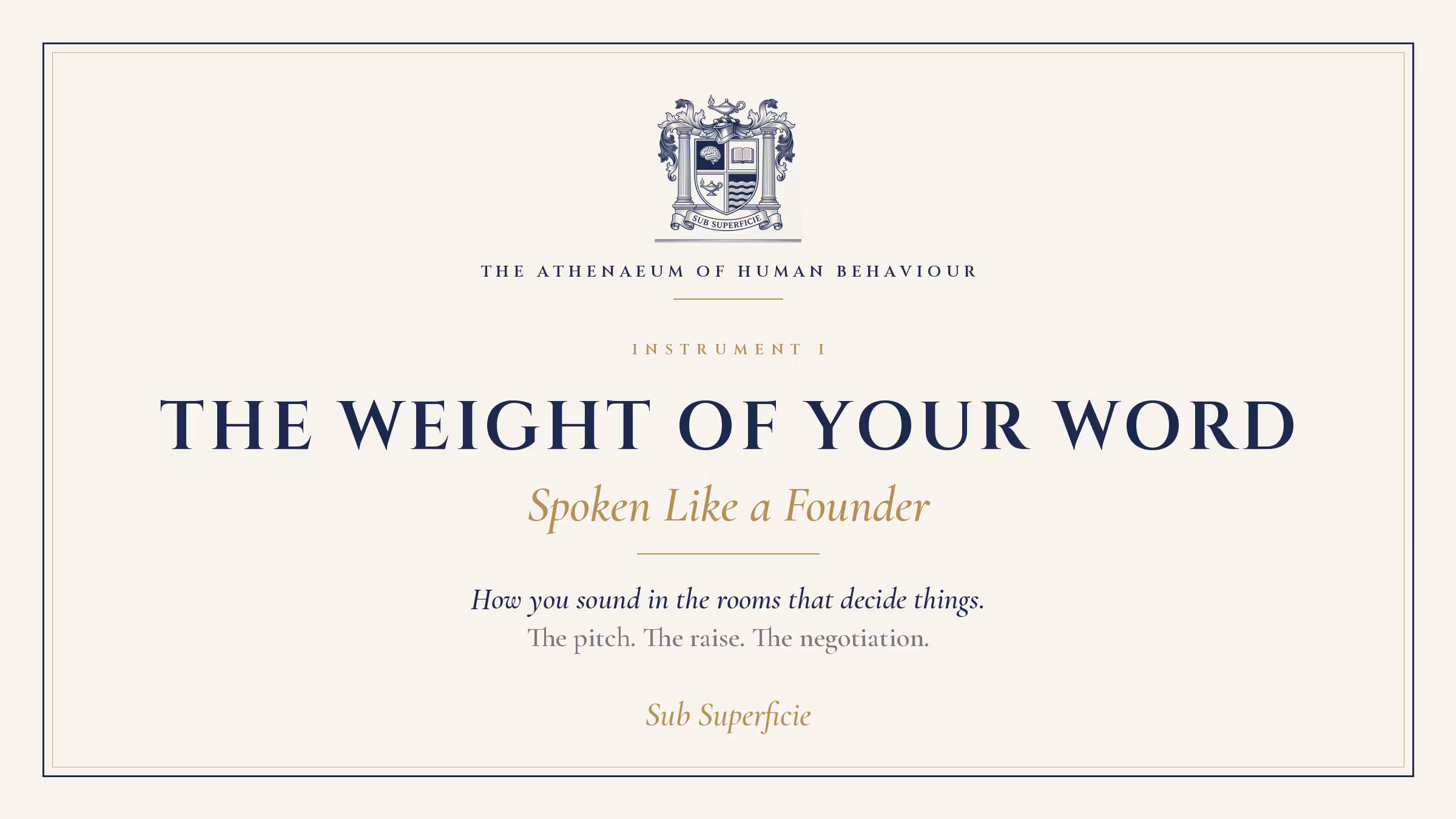 The Weight of Your Word