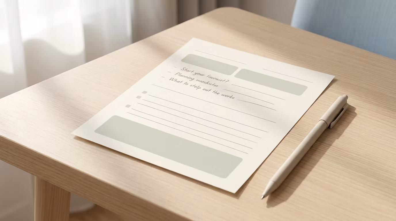 ADHD Daily Plan Worksheet - Finish What You Start