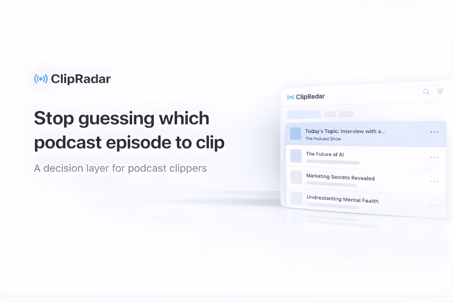 Clip Radar app.