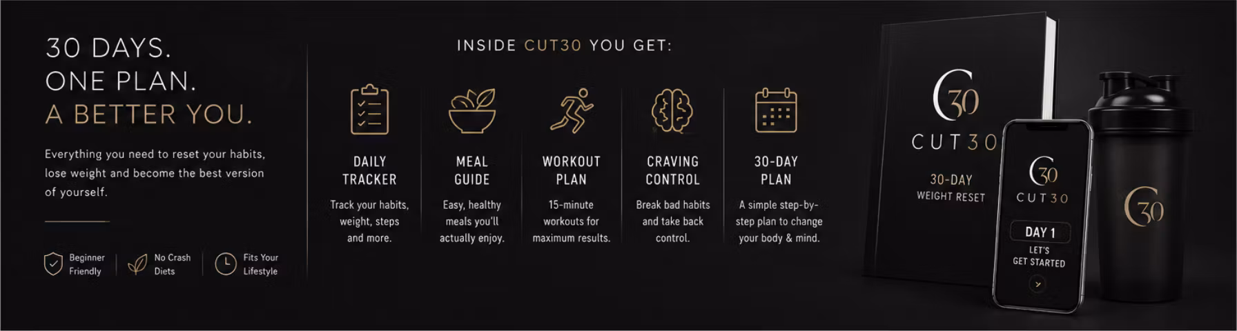 “30 Days To Feel Lighter, Leaner, More Controlled.”