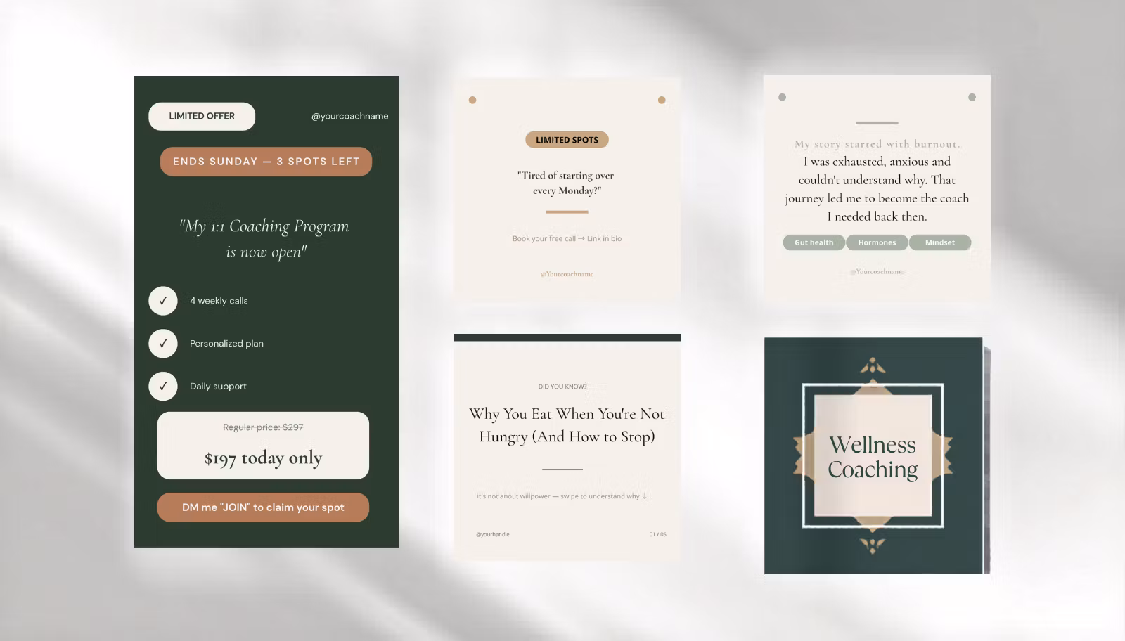 Wellness Coach Brand Kit — 200+ Canva Templates