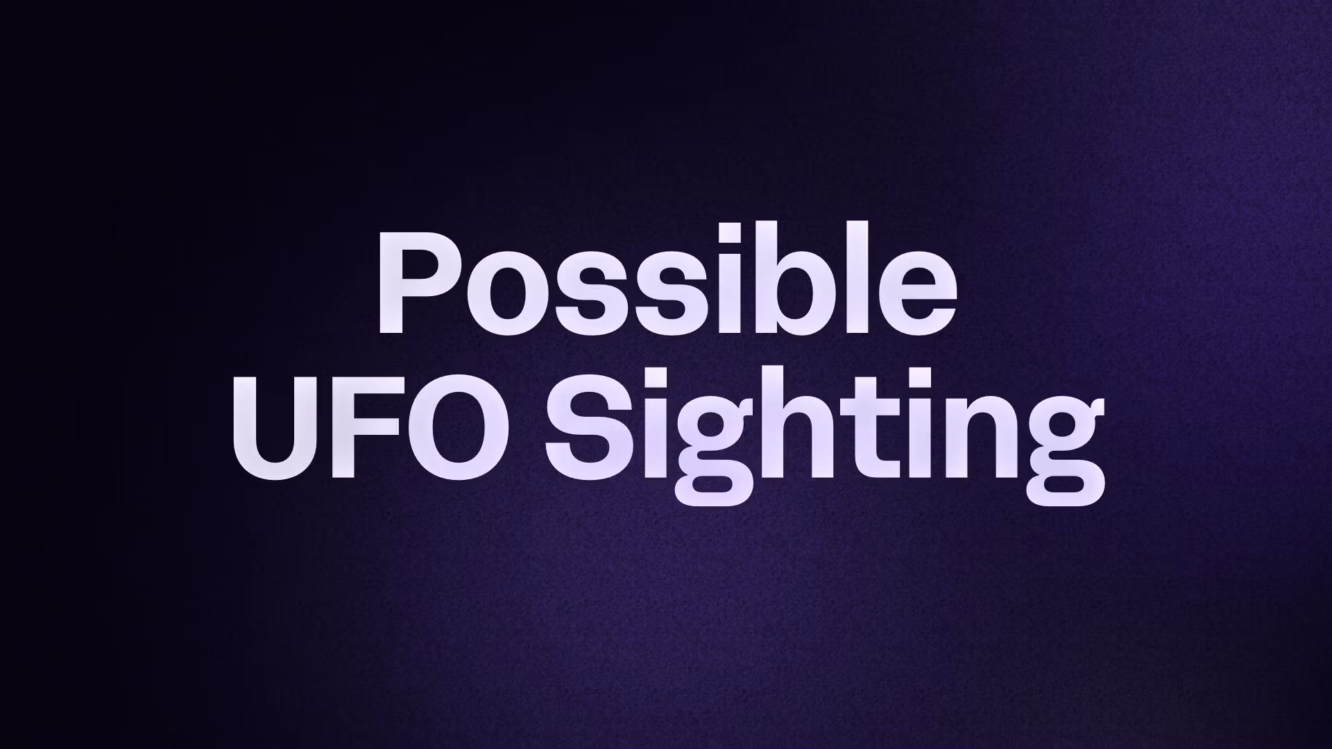 Possible UFO Sighting 