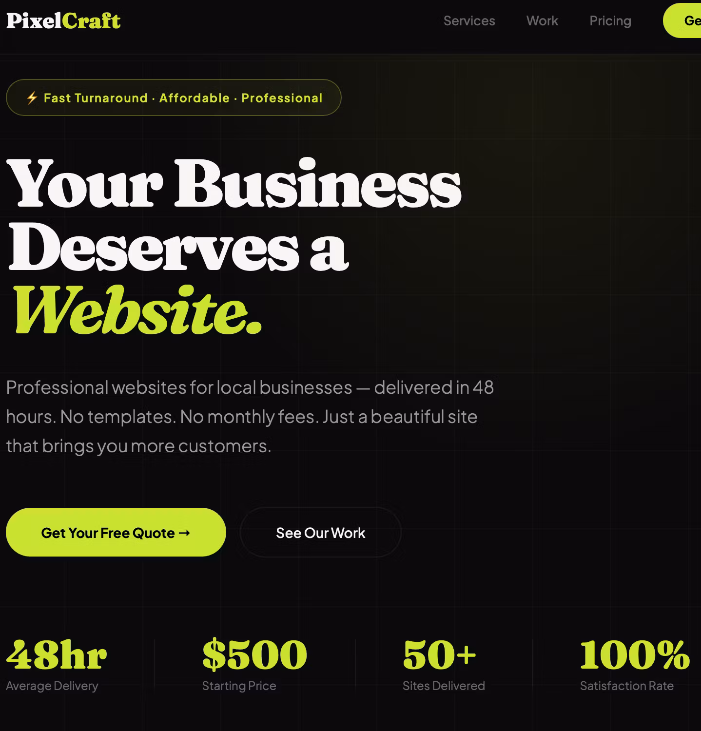 FULLY BUILT WEBSITE