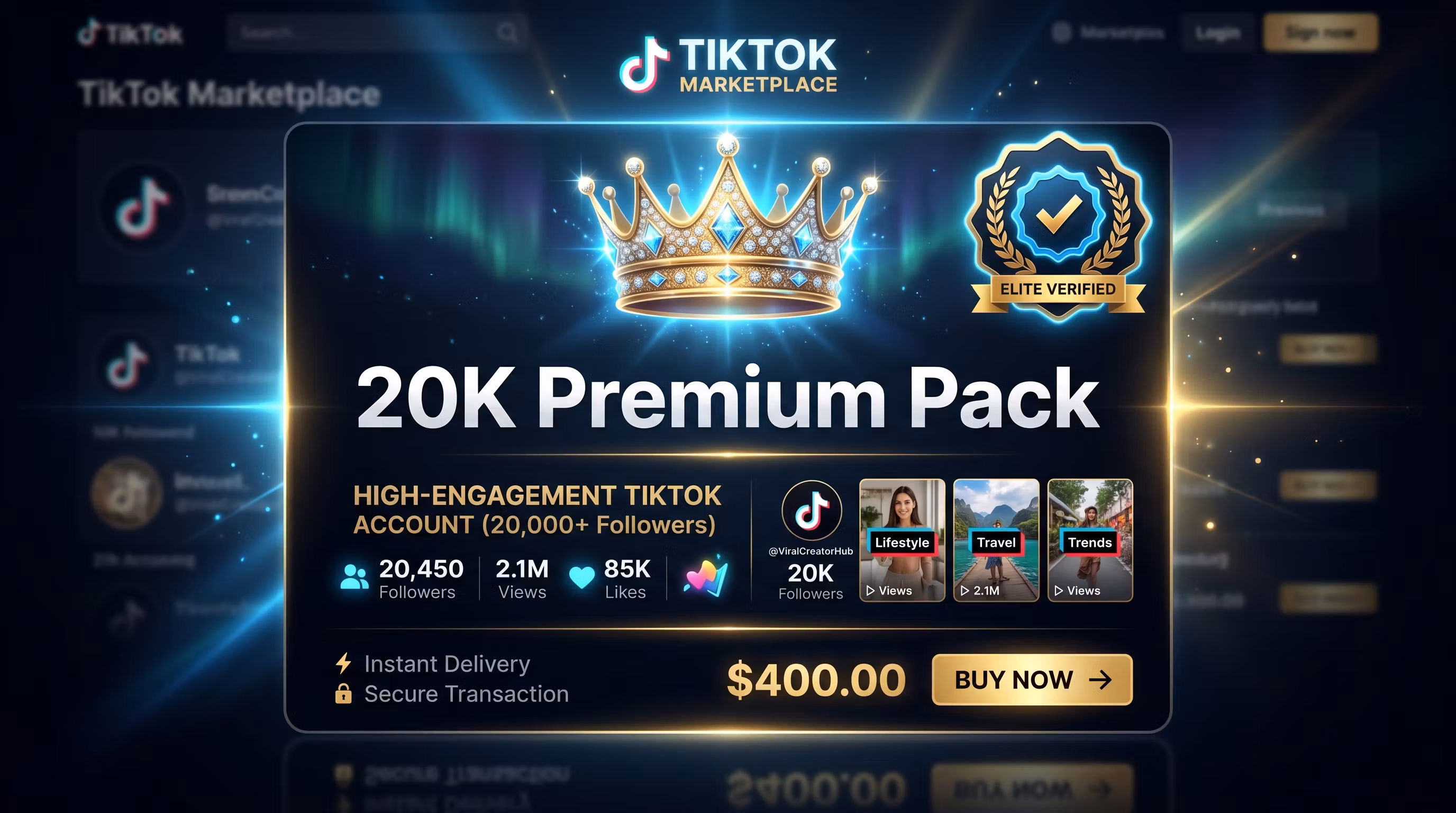 20k Followers Tiktok Account (US/UK)