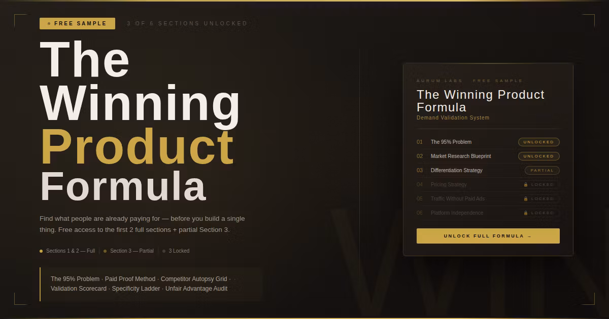 The Winning Product Formula (Free Sample)