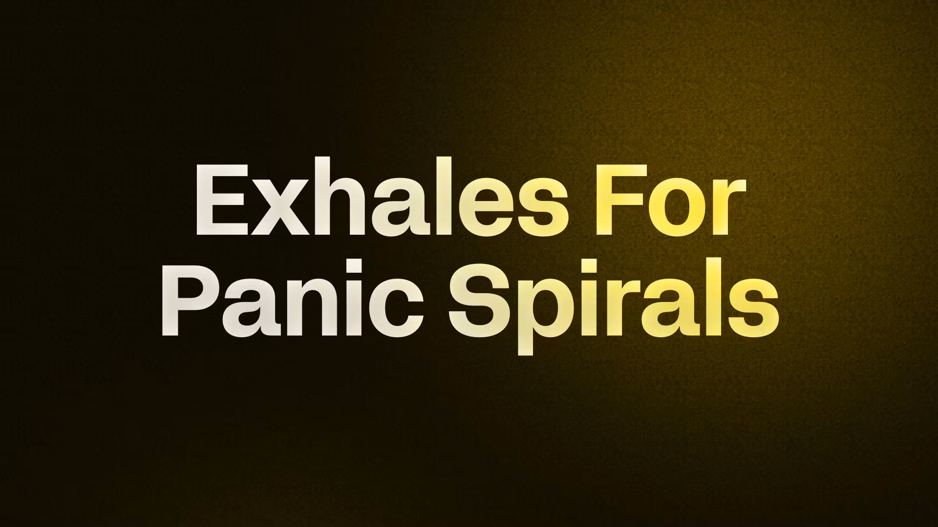 Panic Spiral Reset Plan