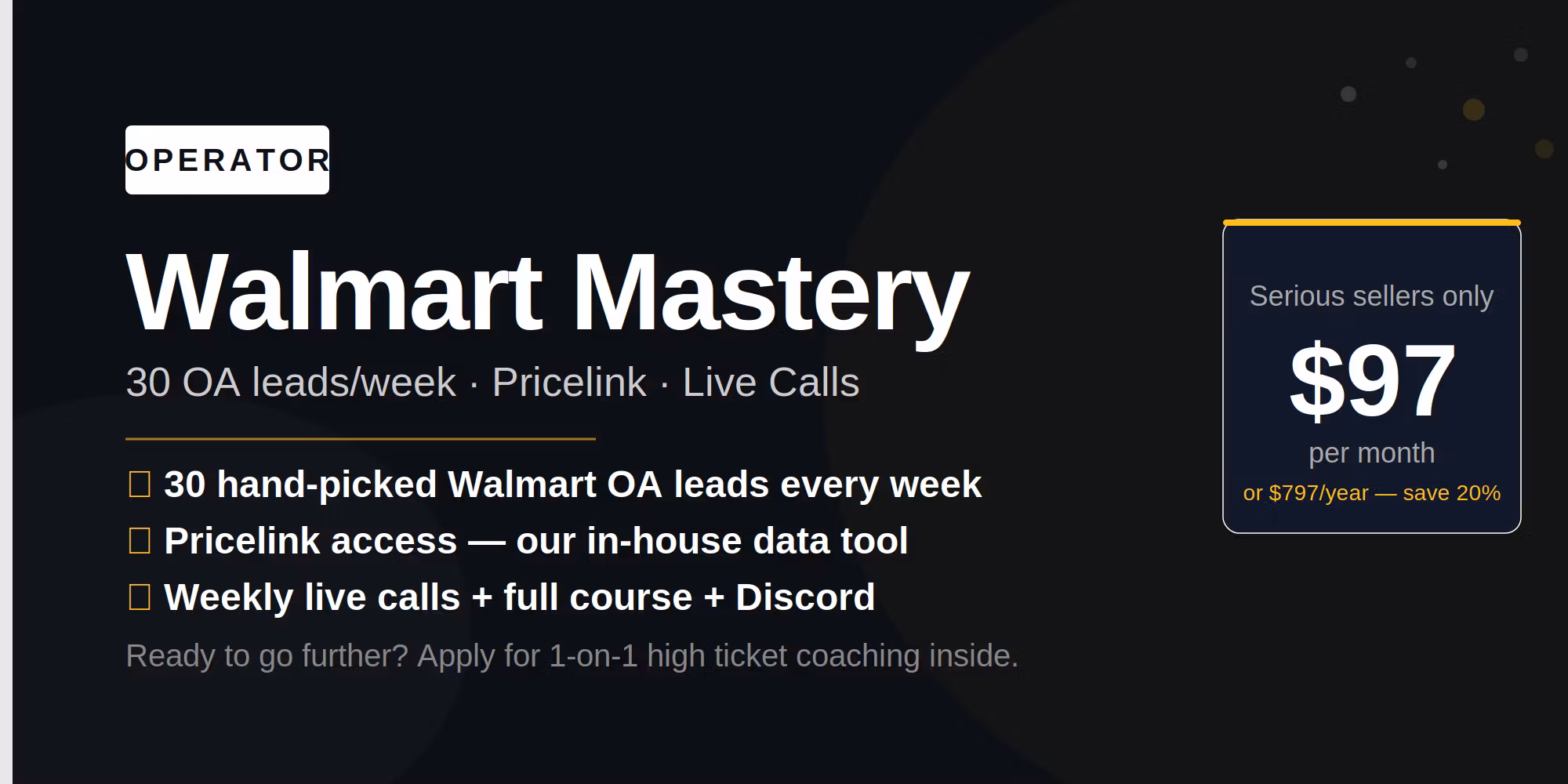Walmart Mastery: Operator