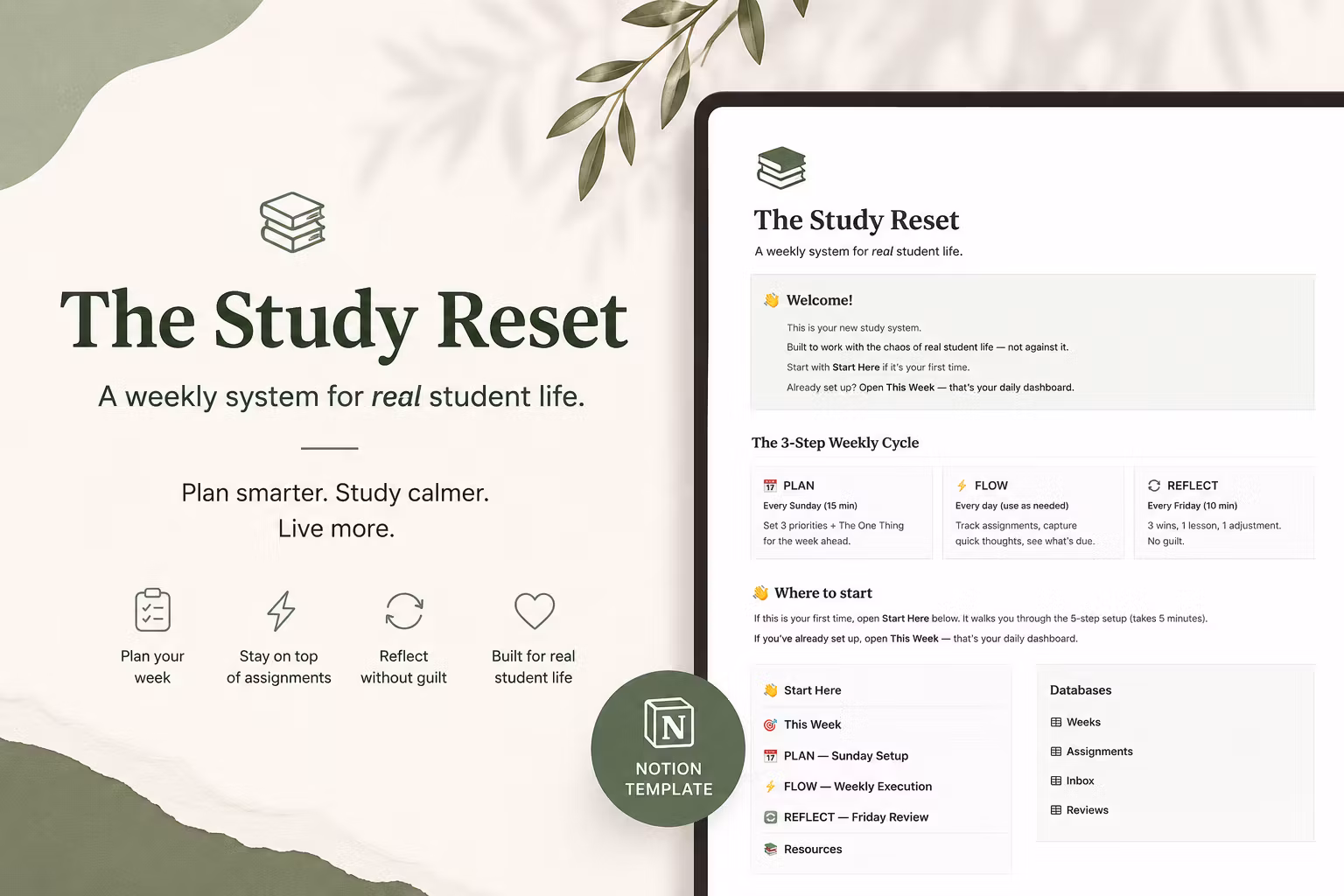 The Study Reset - Notion Template