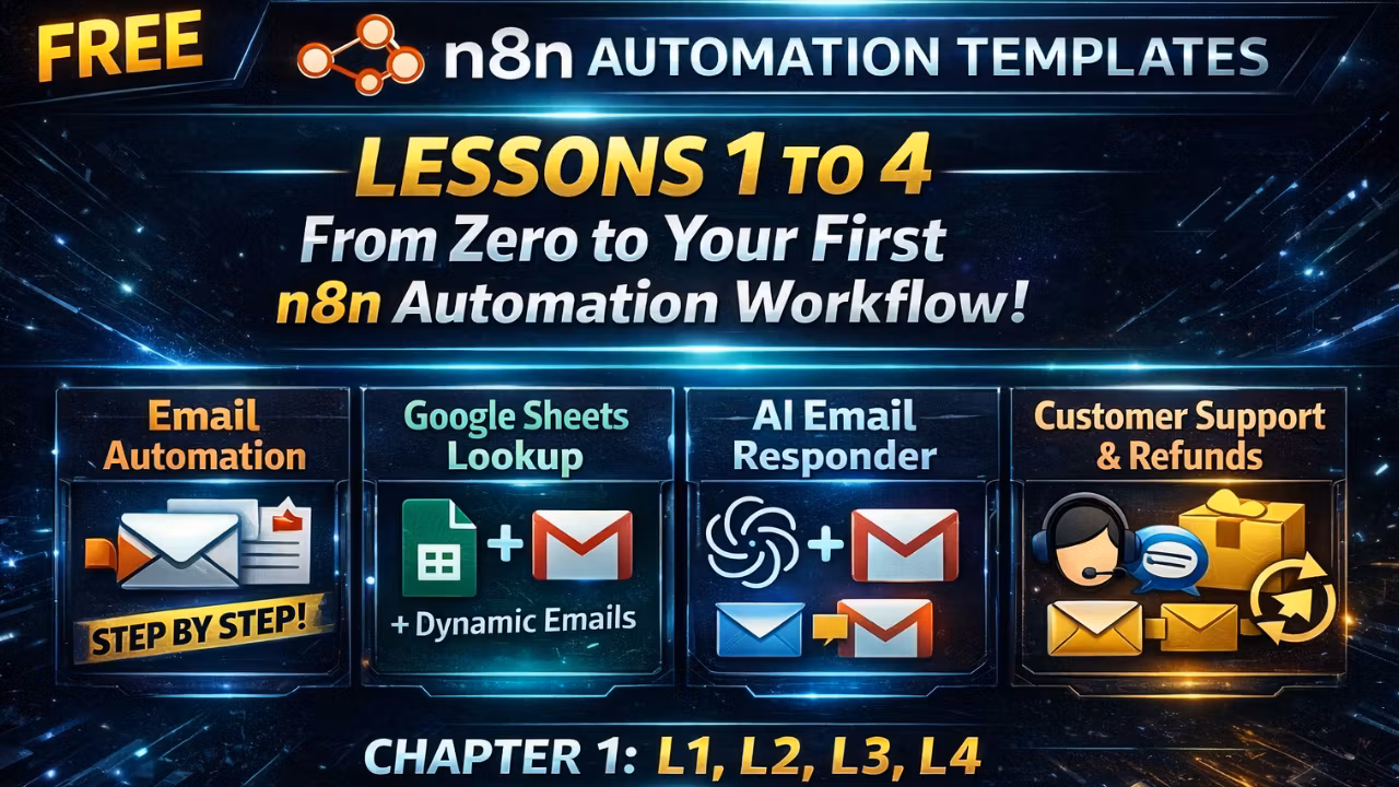FREE - n8n Automation Templates — Lessons 1 to 4