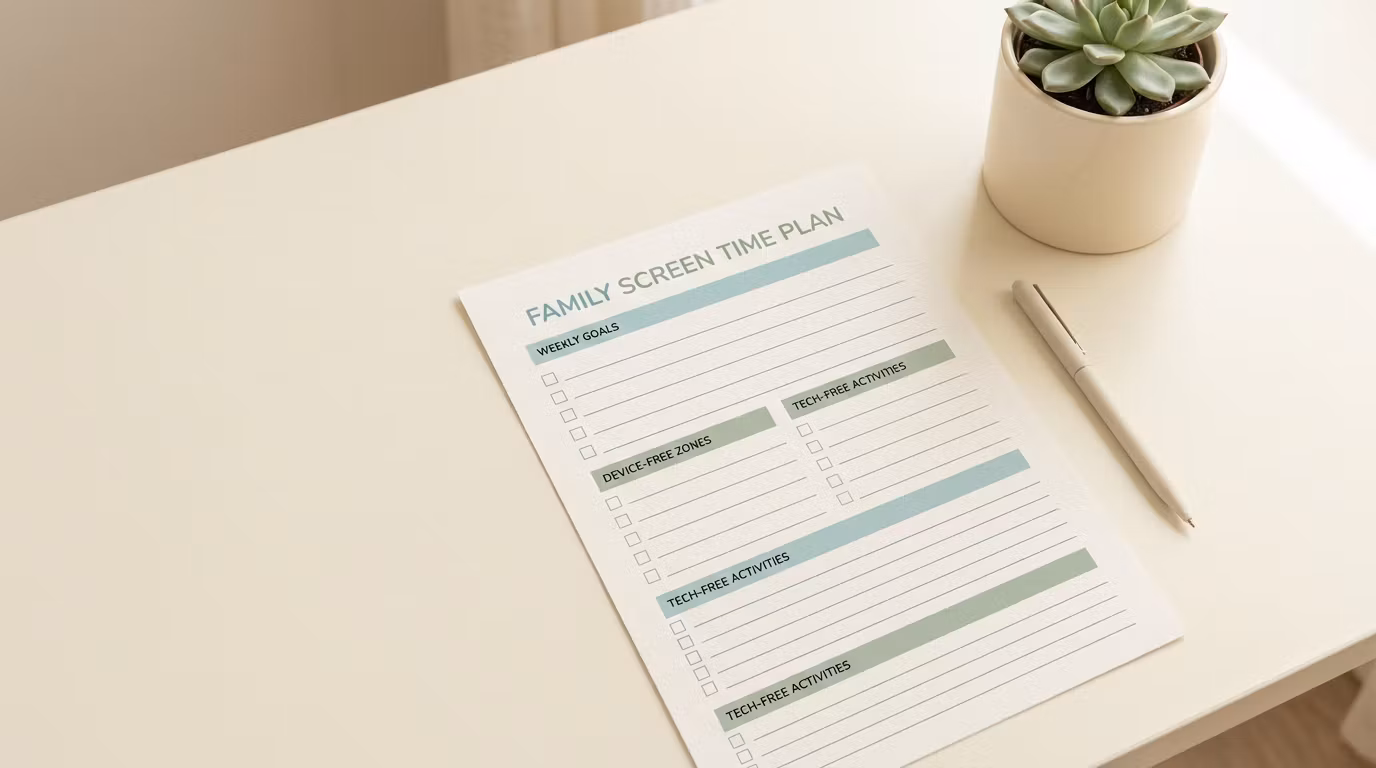 Screen Time Boundary Worksheet System