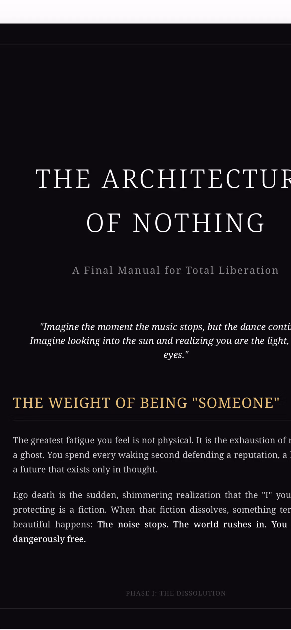 Ego Death and freedom of emotional suffering. 