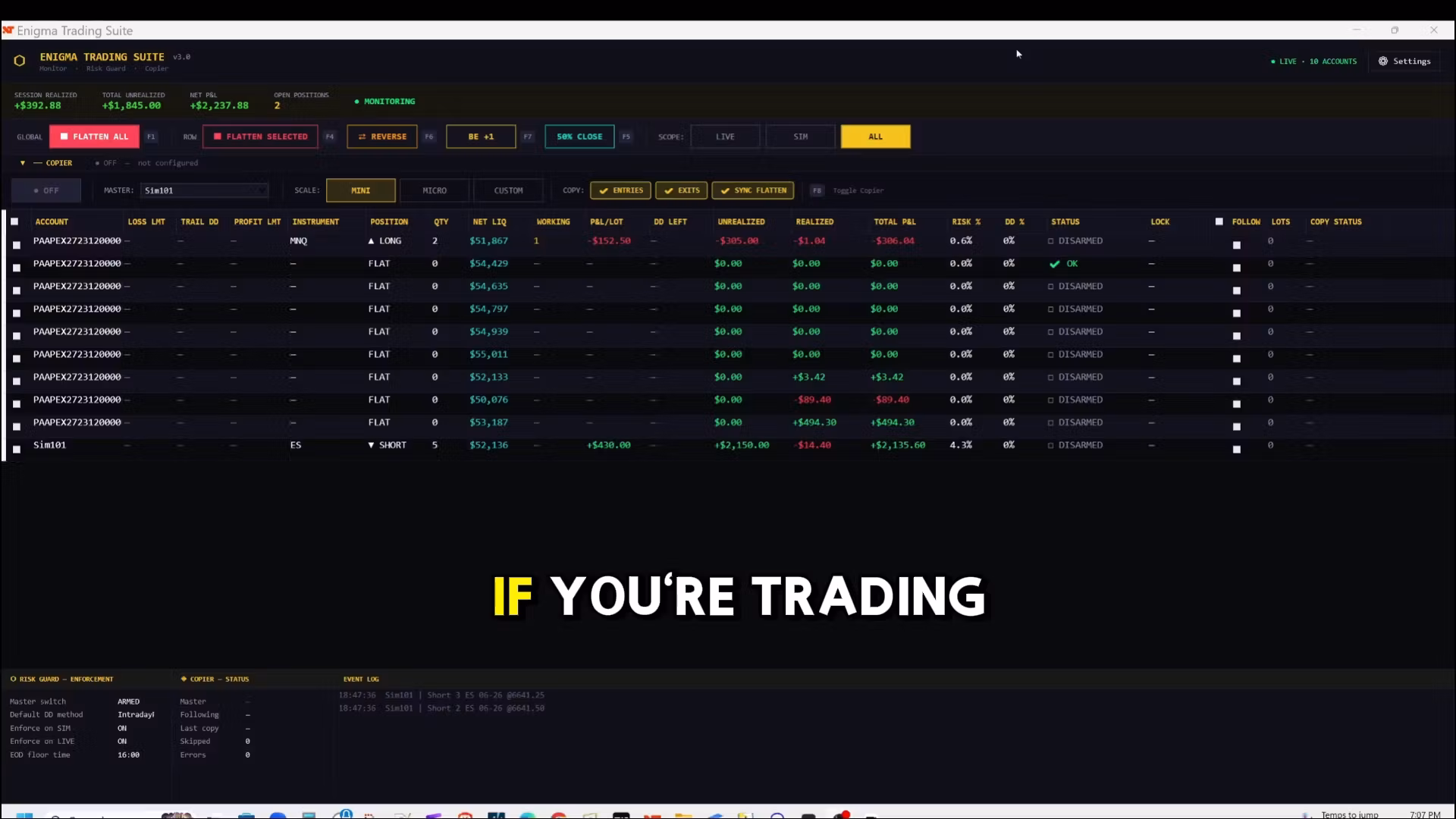 NinjaTrader 8 addon. Monitor, Risk Guard, Trade Copier & Tilt Lockout.