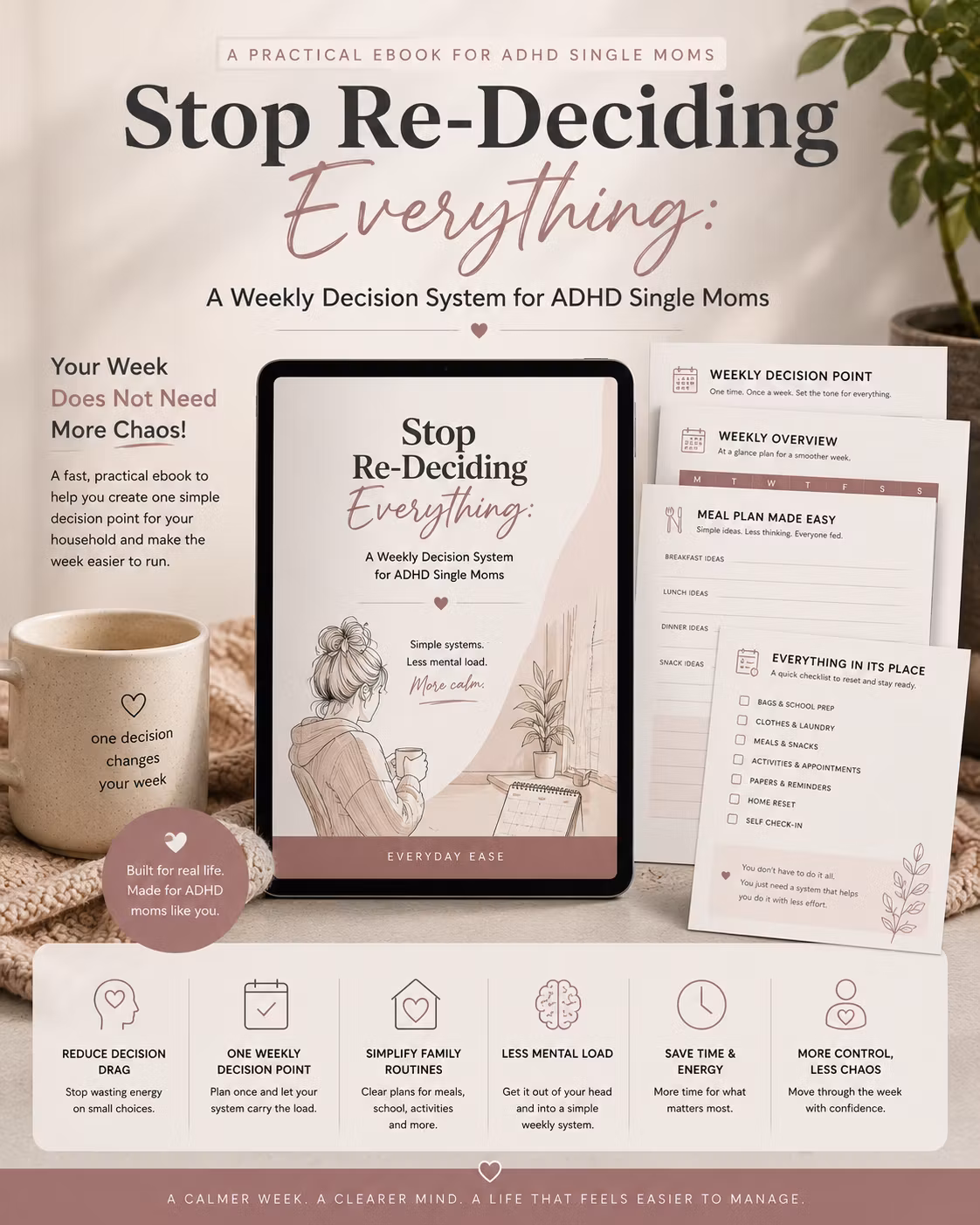 Stop Re-Deciding Everything: A Weekly Decision System for ADHD Single Moms