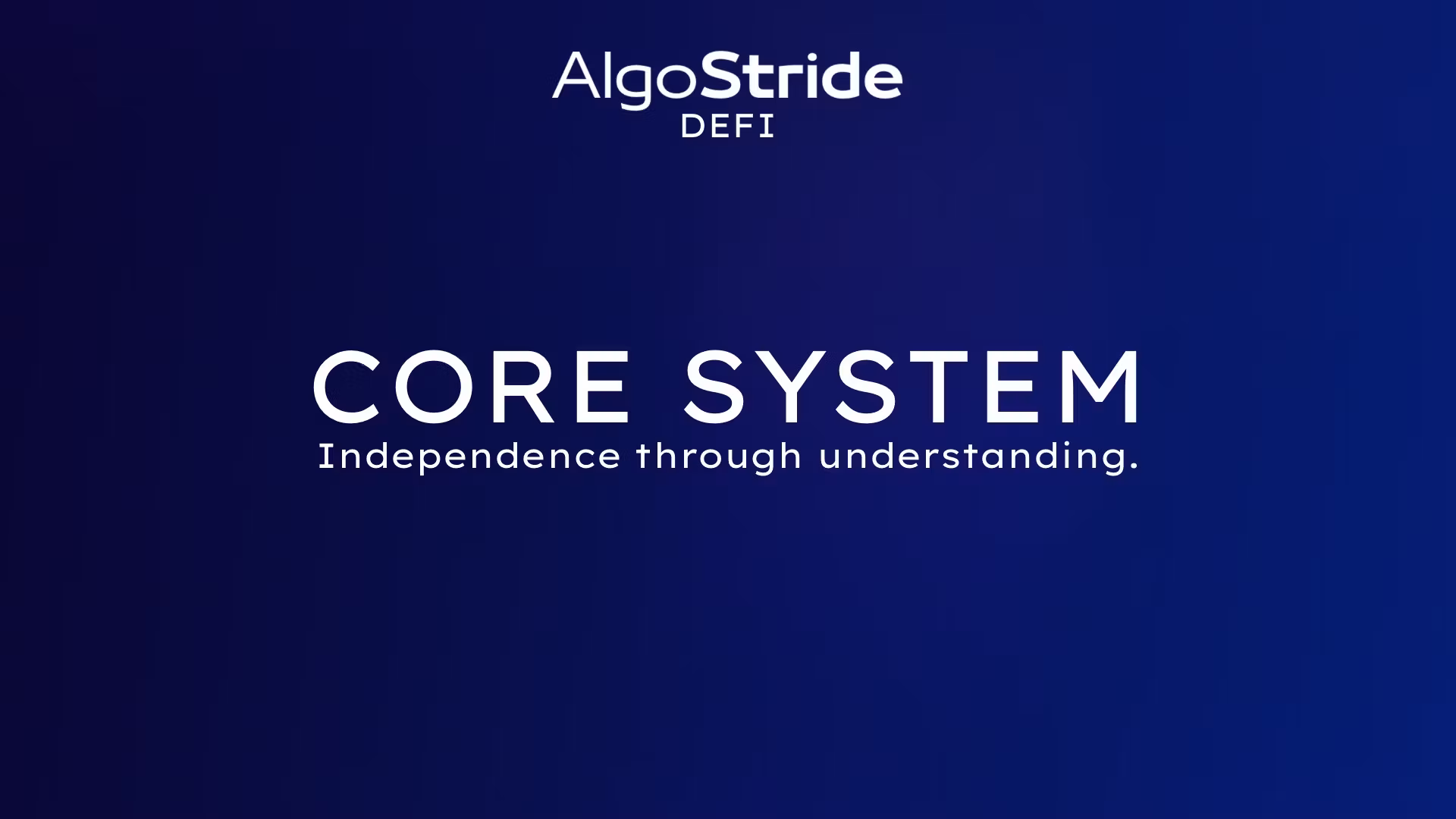 AlgoStride DeFi - Core System