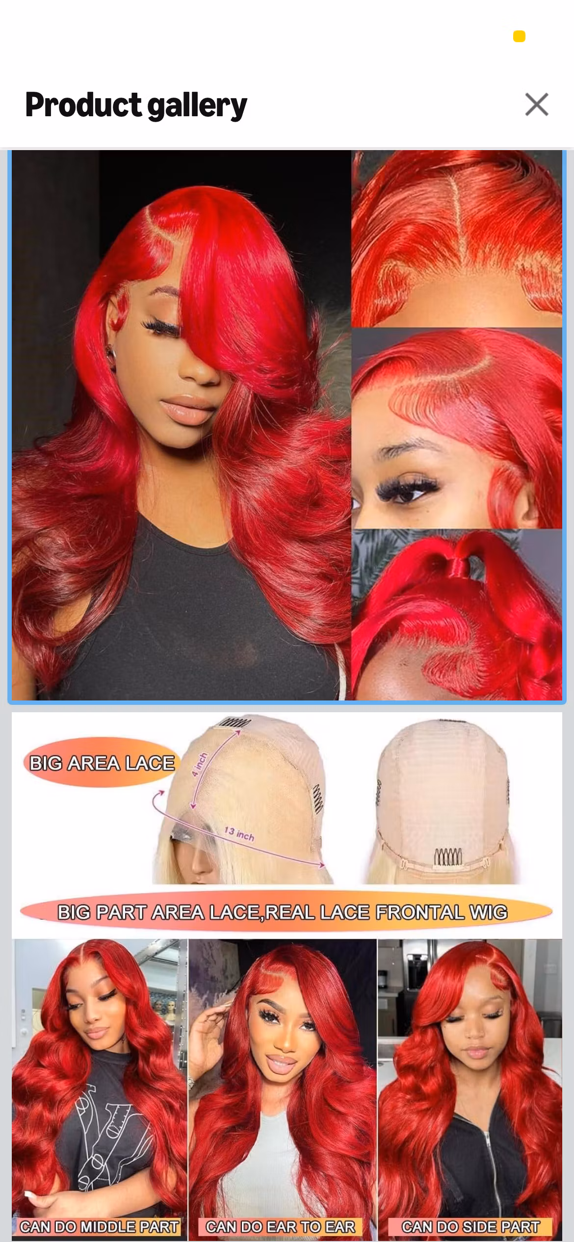Red lace wig 
