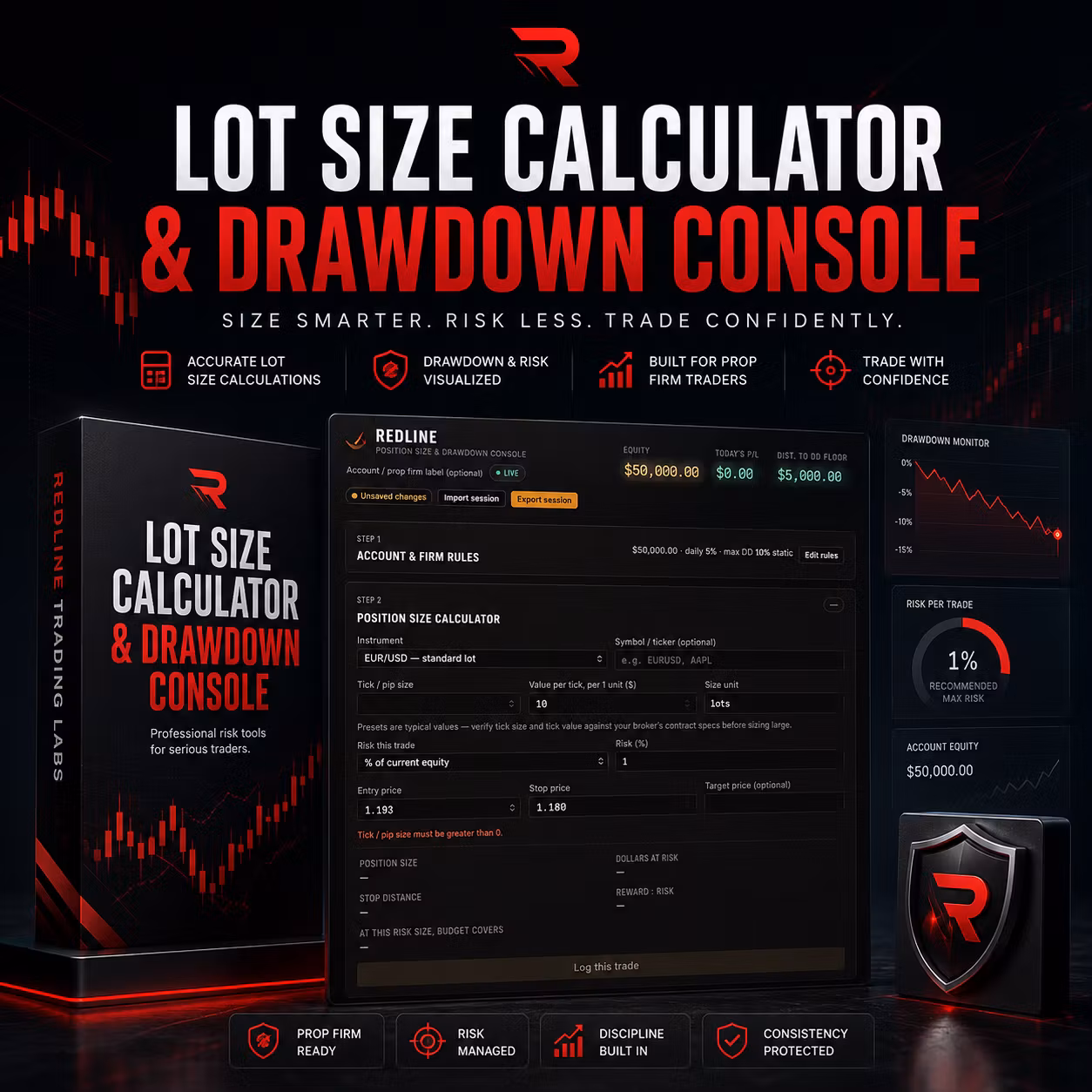 Redline: Position Size & Drawdown Console