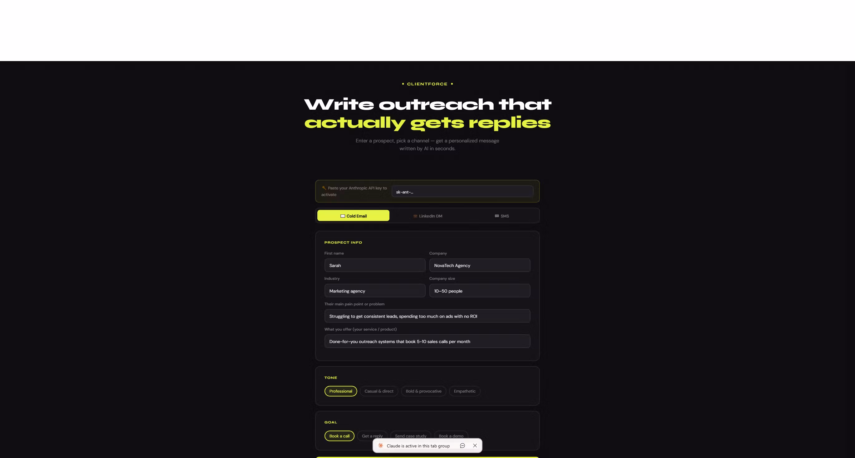 ClientForce — AI Outreach Generator