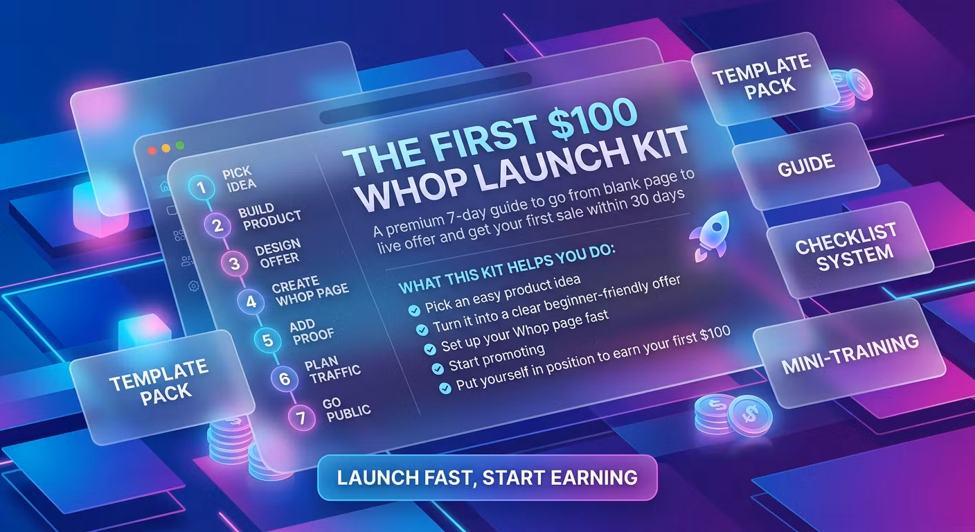Advanced Whop Launch Kit: Hit $100 Fast (Pro Strategies Inside)