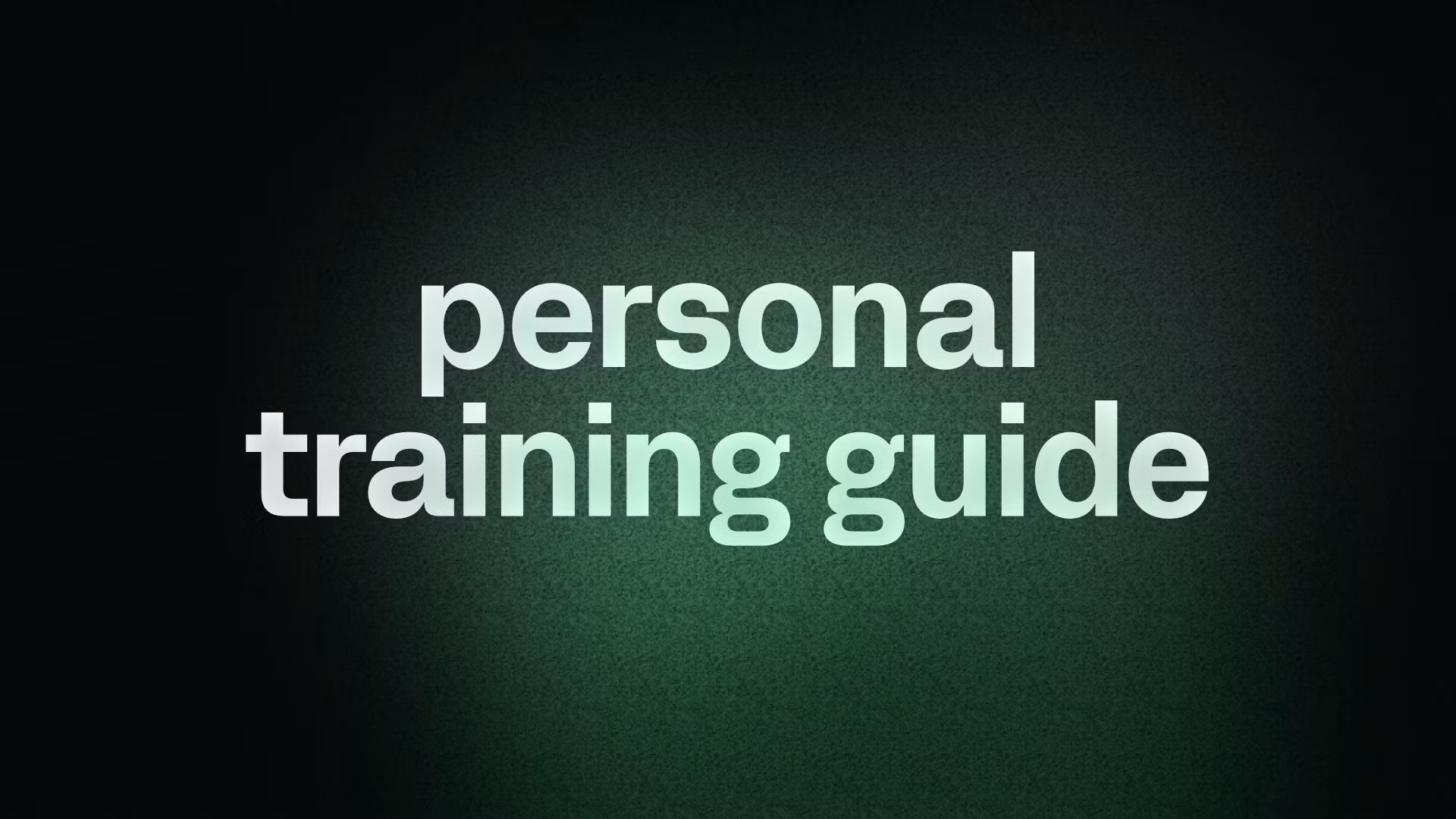 personal training guide