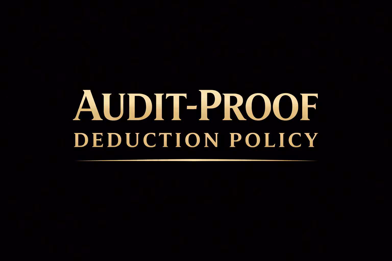 Audit-Proof Deduction Policy