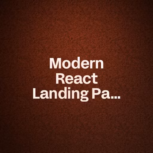 Modern React Landing Pages
