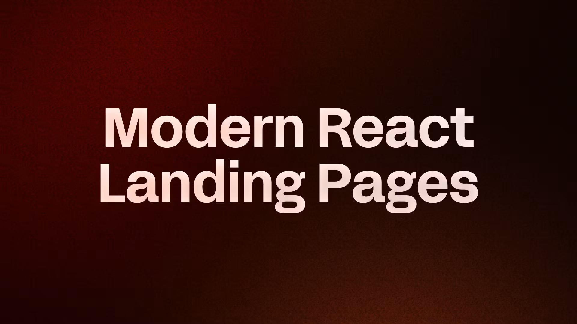 Modern React Landing Pages