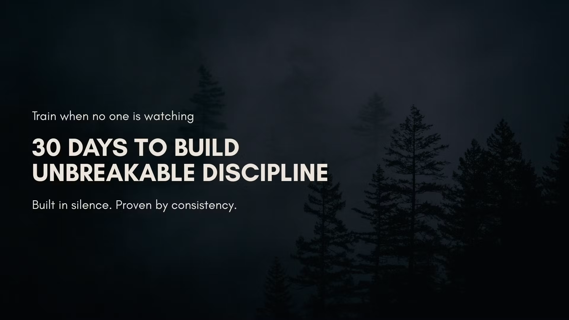Discipline Mastery Blueprint