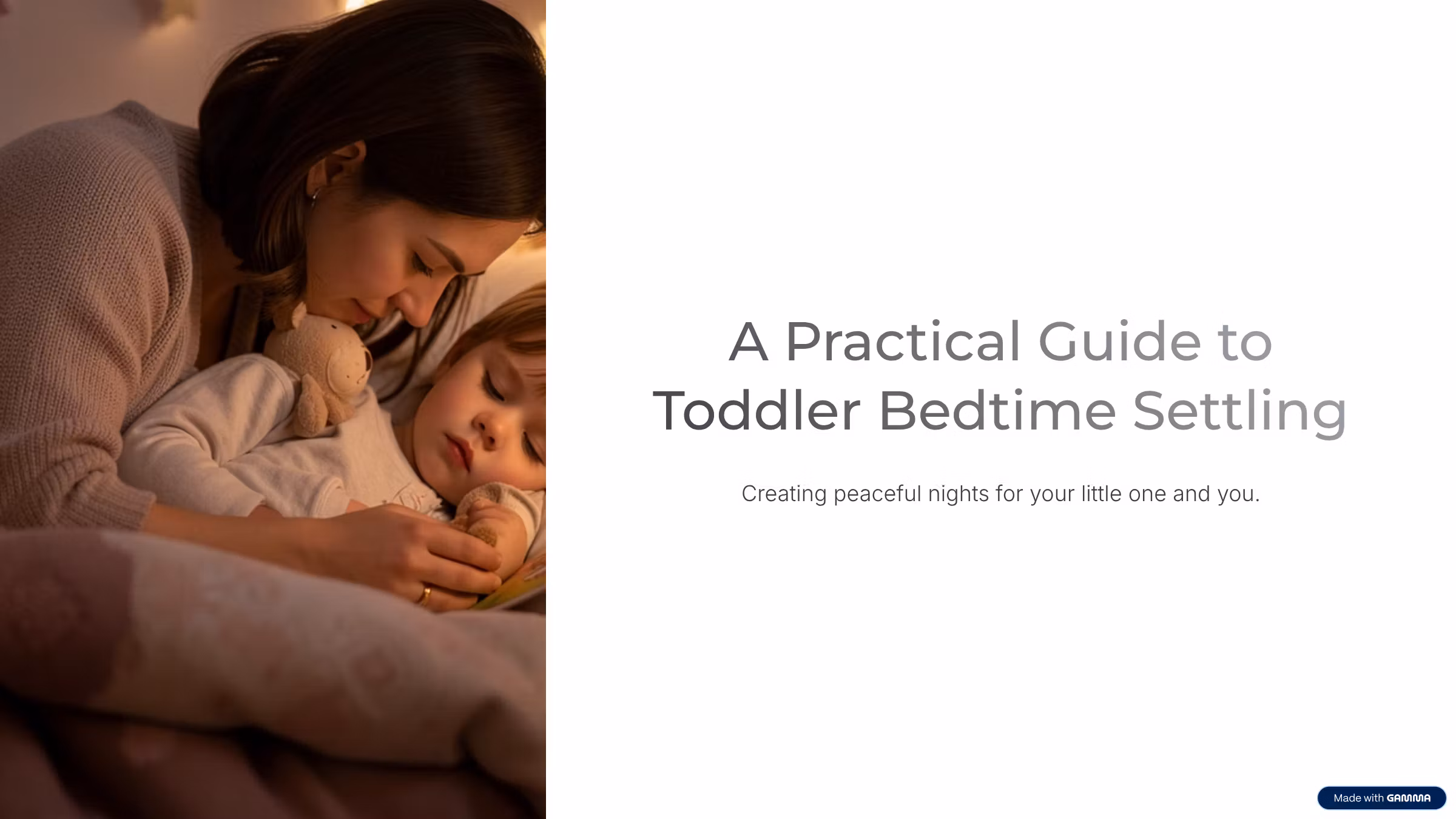 Toddler Bedtime Settling