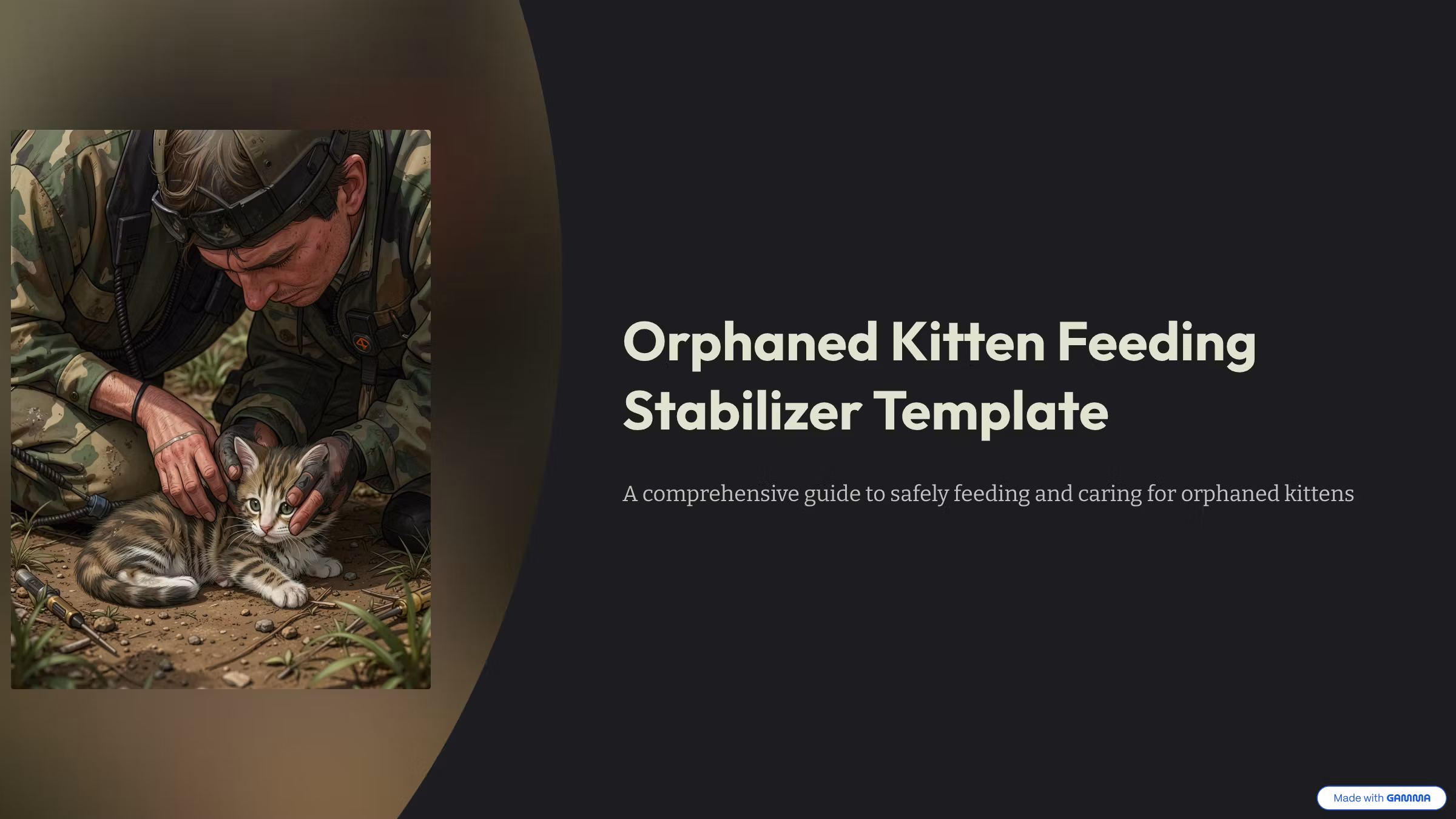 Orphaned Kitten Feeding Stabilizer Templ
