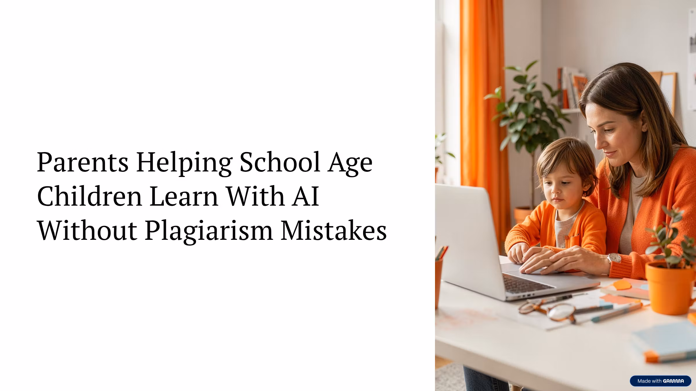 Parents Helping School Age Children Learn With AI Without Plagiarism Mistakes