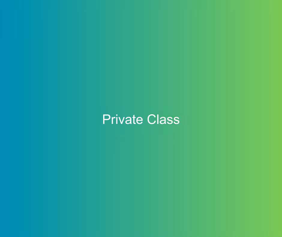 Private 3 Day Class 1 on 1 