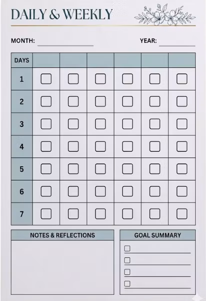 Aesthetic Weekly Habit Tracker
