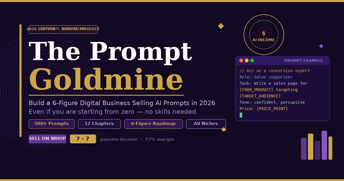The Prompt Goldmine: 500+AI Prompts to Build a 6-Figure Digital Business in 2026
