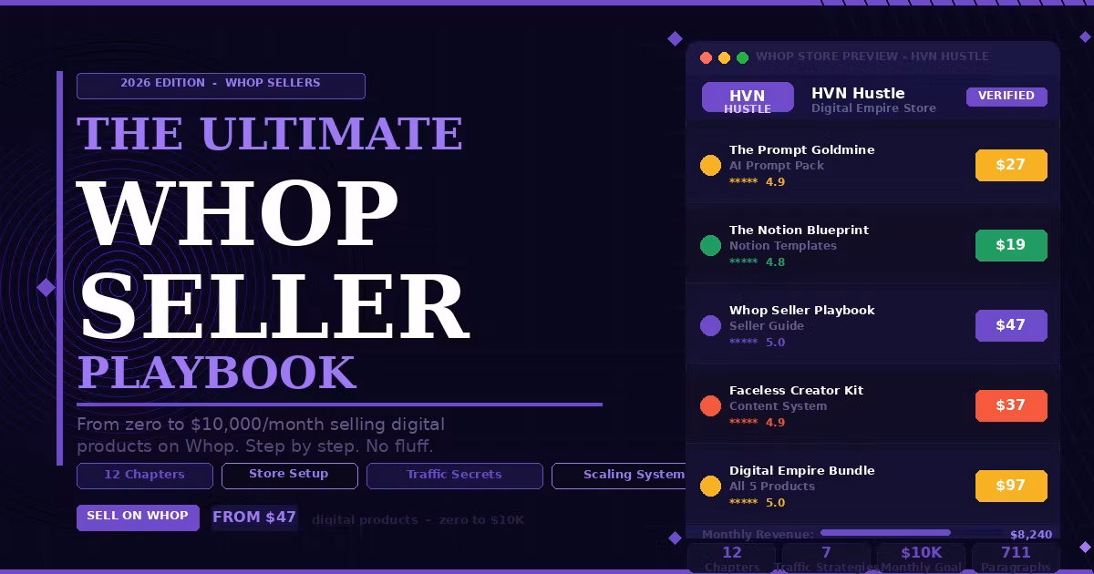 The Ultimate Whop Seller Playbook (2026 Edition)