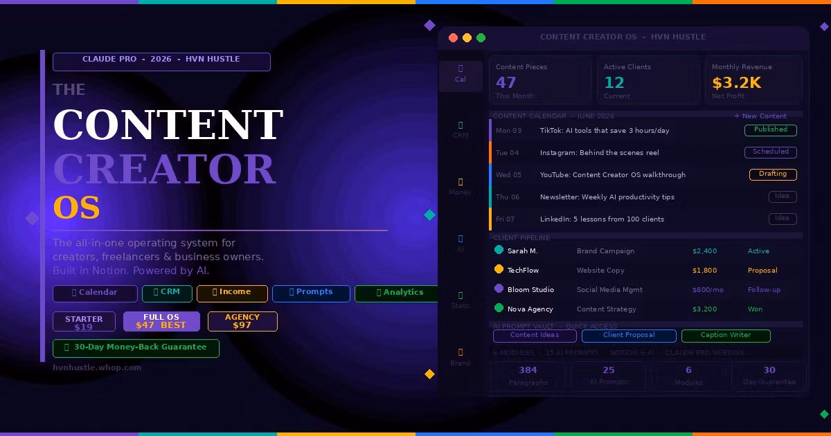 "The Content Creator OS" Notion + AI — 2026 Edition