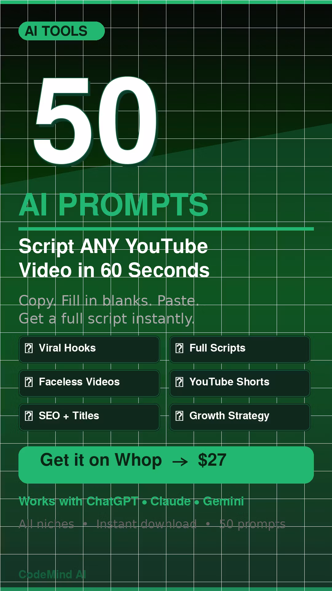 YouTube Script AI Prompt Pack & Grow Yt