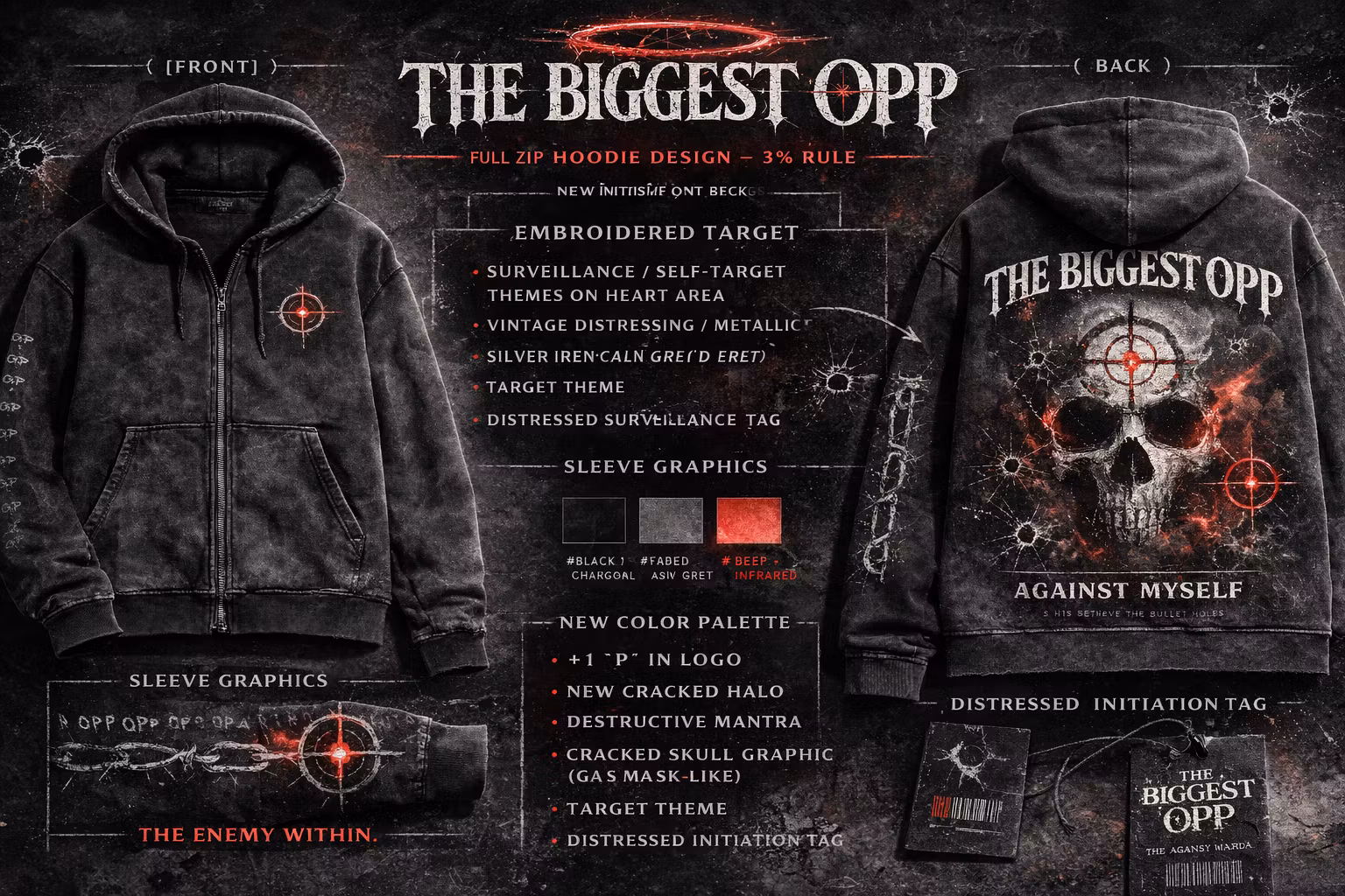 BIGGEST OPP SKULL ZIP-UP JACKET 